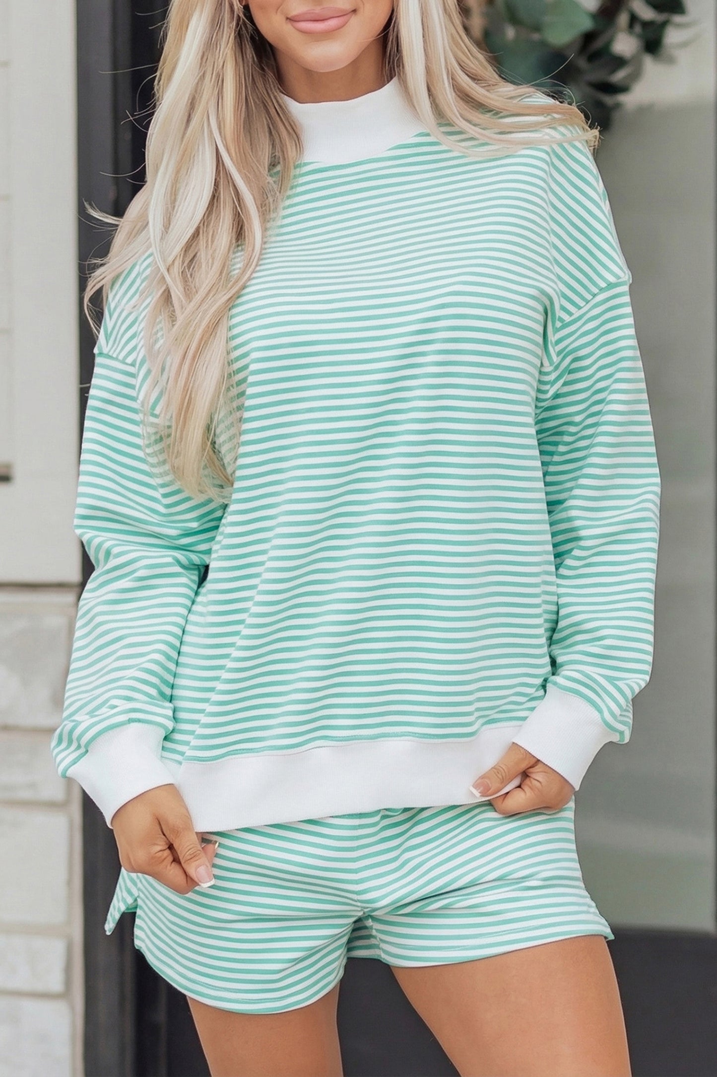 Mint To Be Stripe Lounge Set