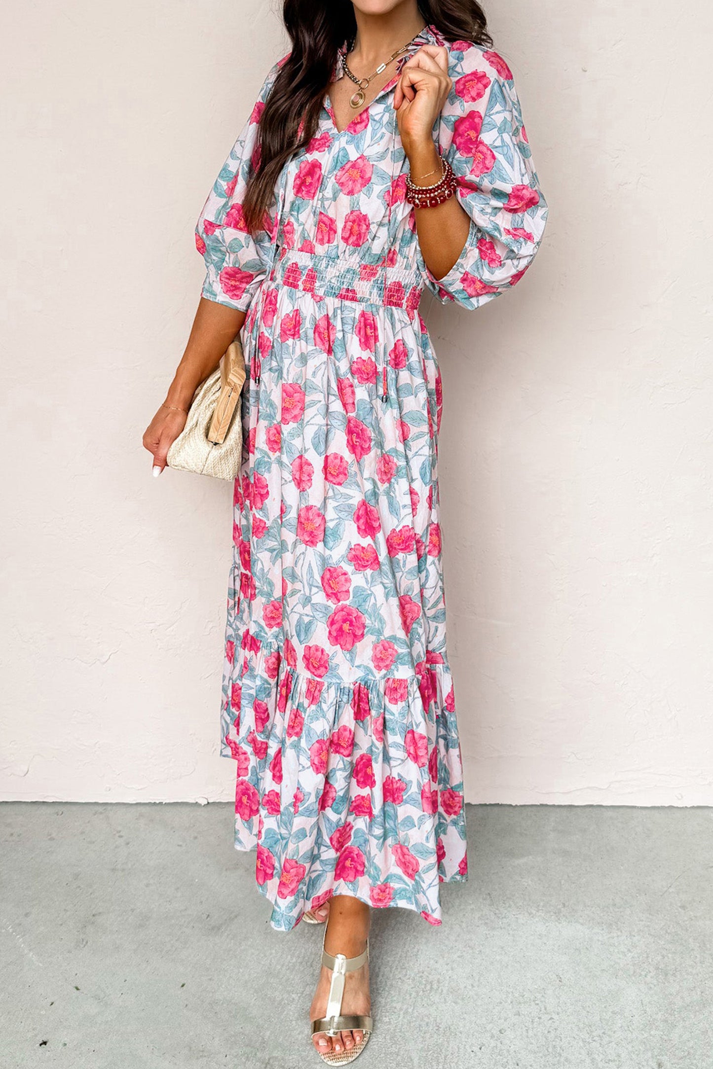 The Rosé Garden Midi Dress