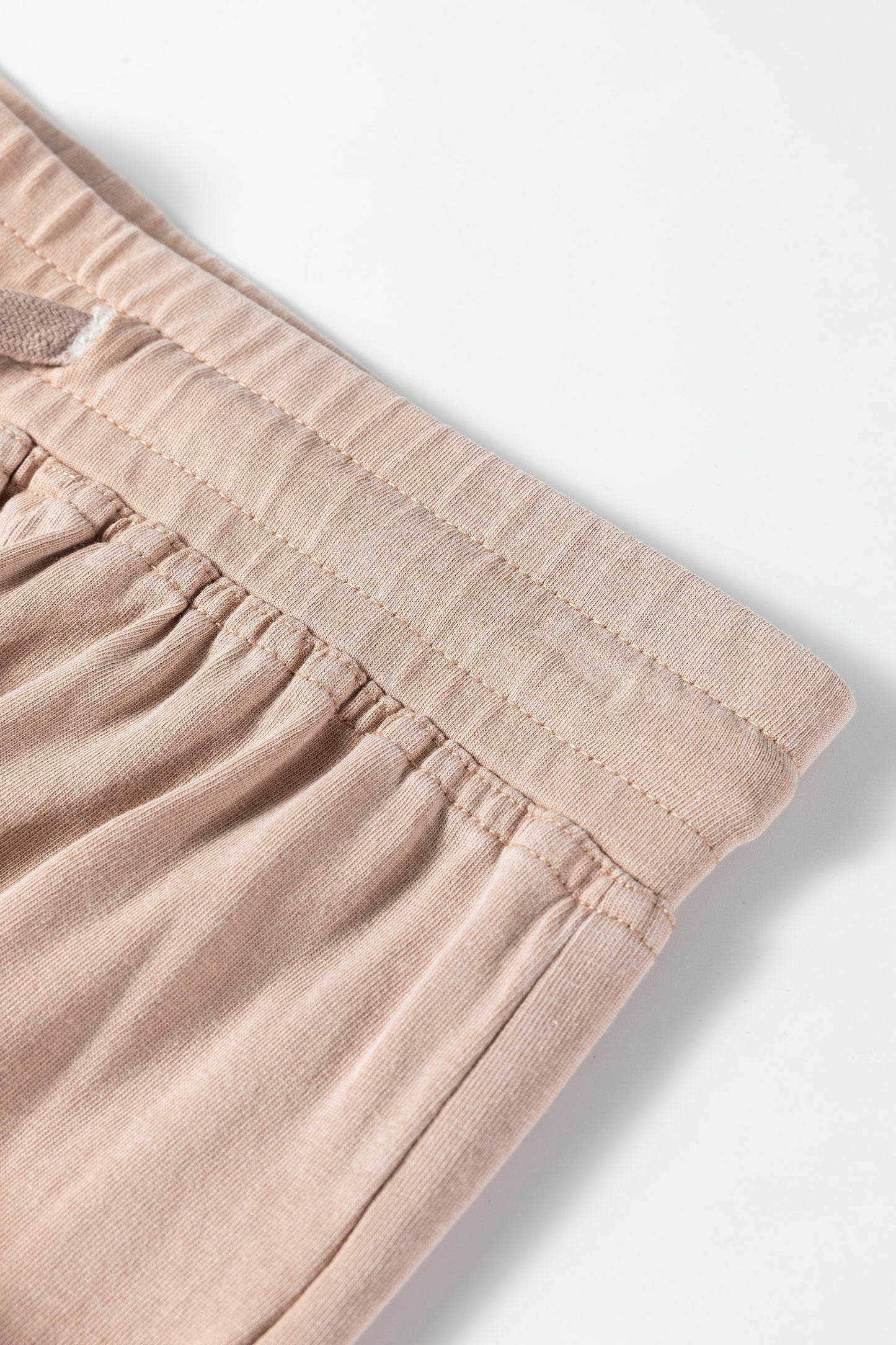 Beige Mineral Wash Pocketed Wide Leg Pants