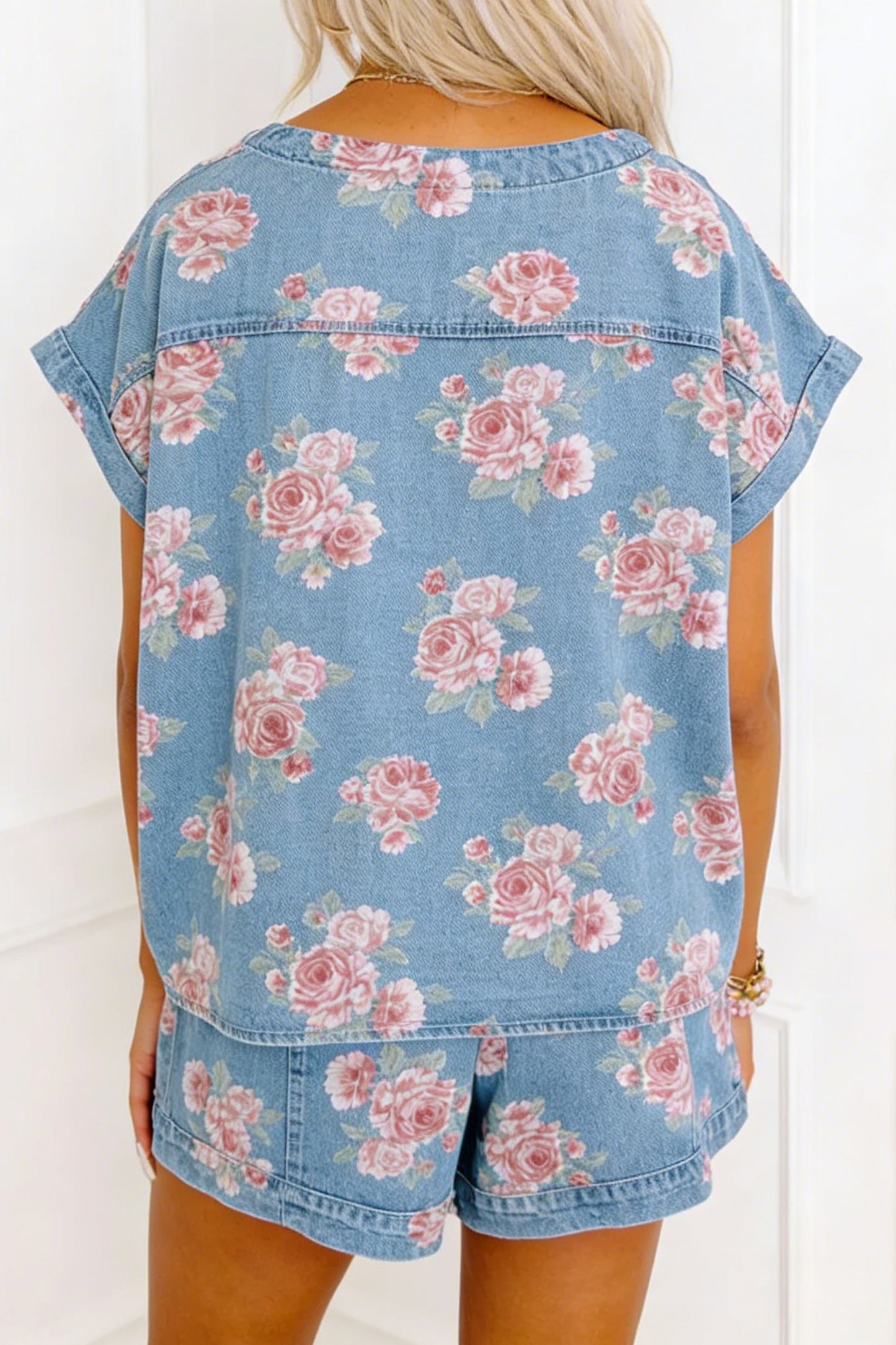 Rosewood Denim Bloom Lounge Set