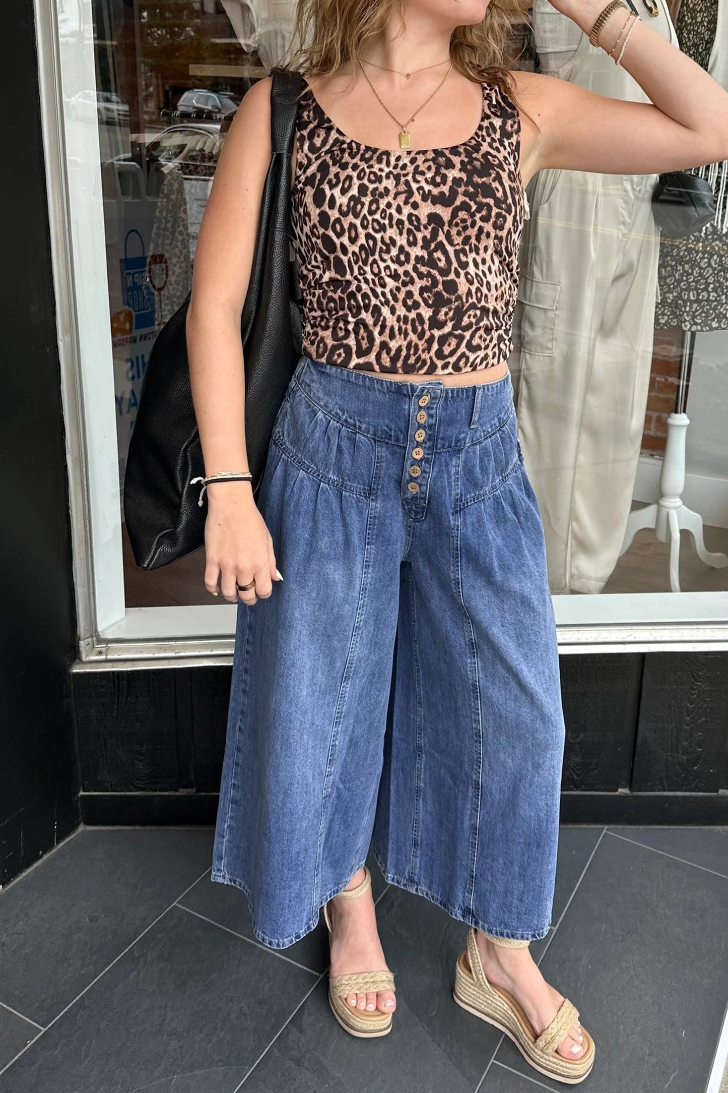 Harbor Breeze Button-Front Denim Pants