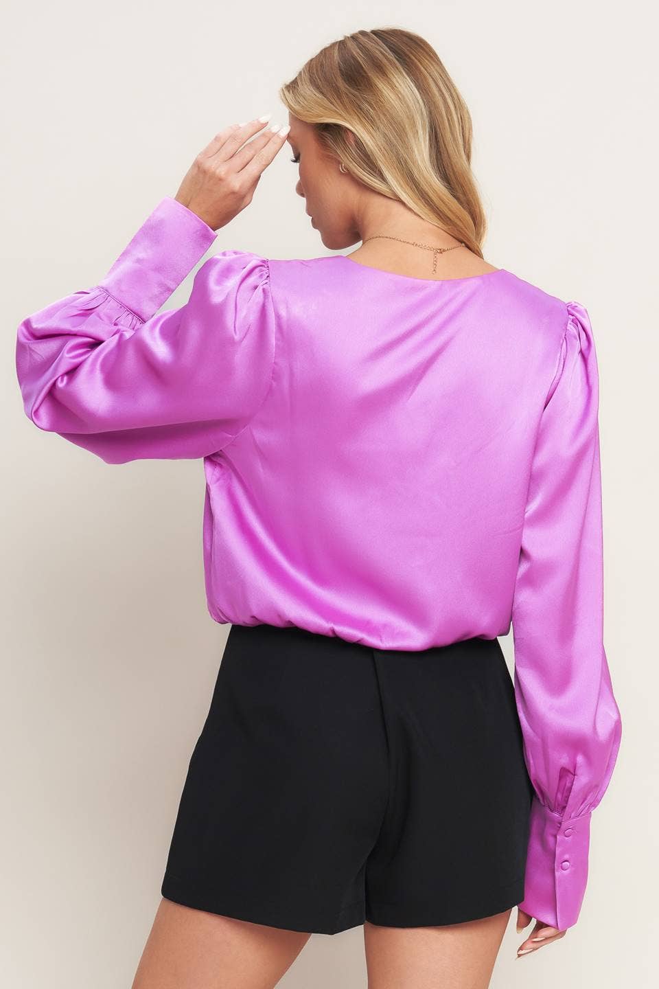 The Pink Champagne Satin Blouse