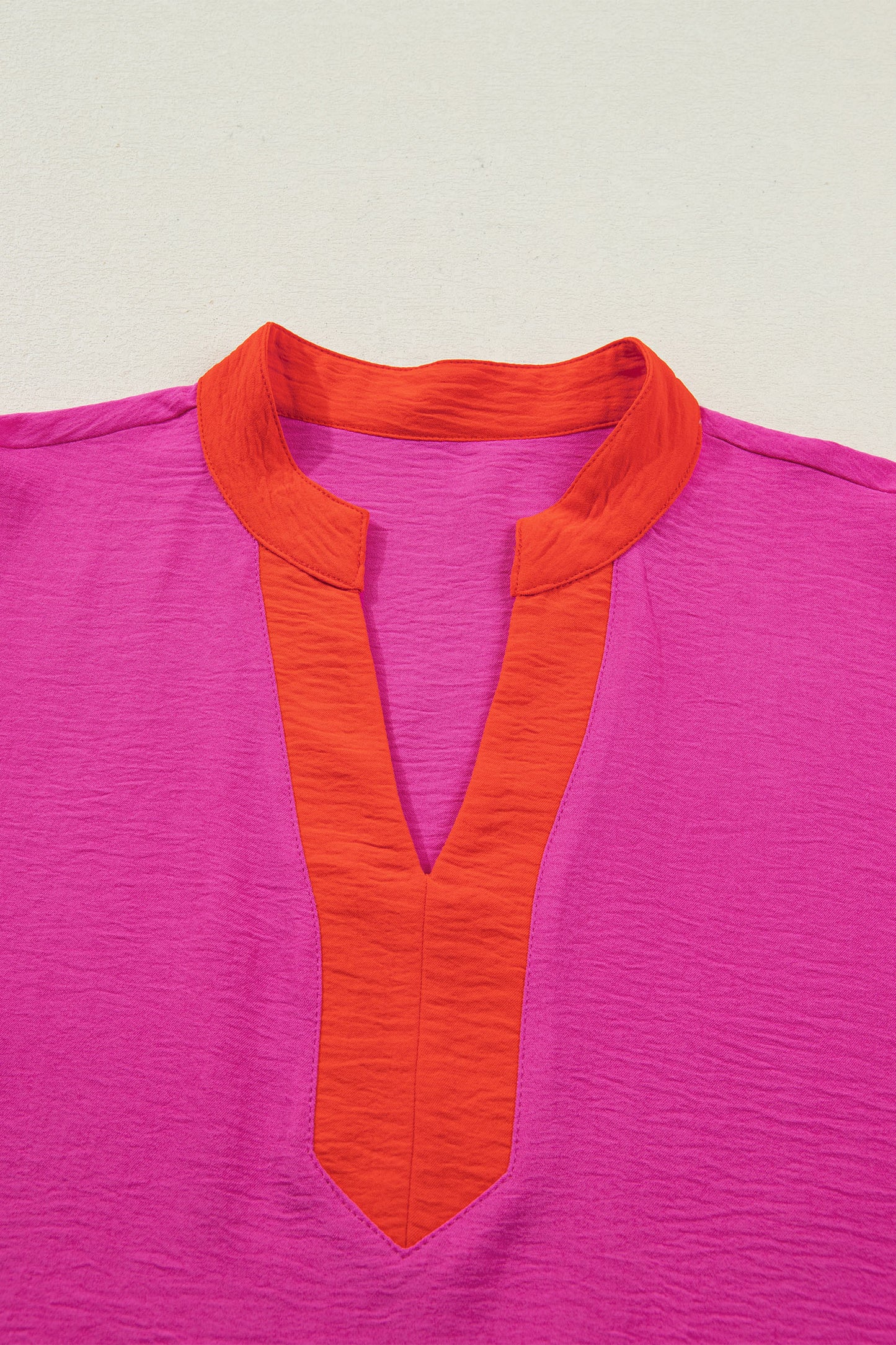 Pink Punch Contrast Trim Blouse