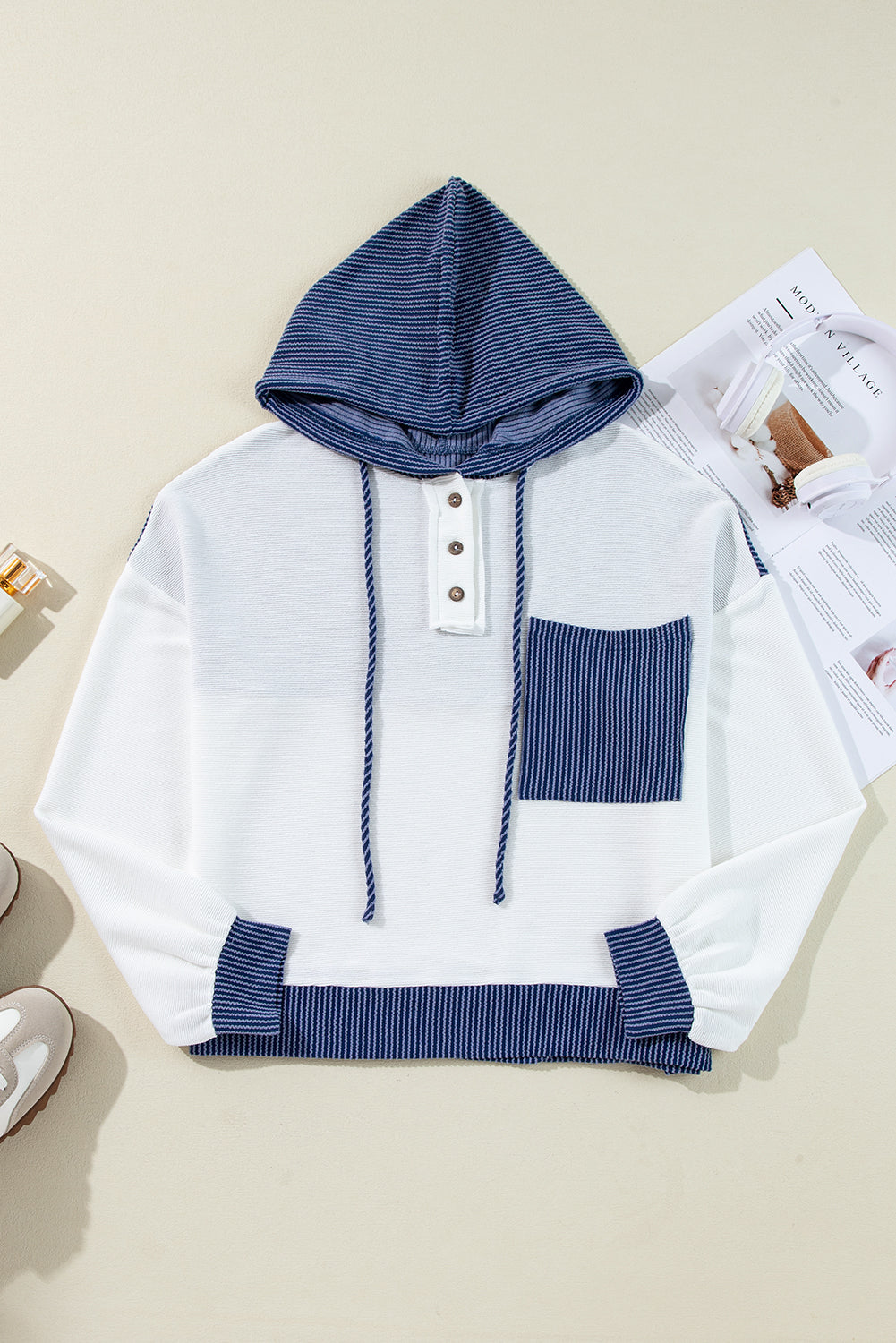 The Coastal Cozy Colorblock Hoodie