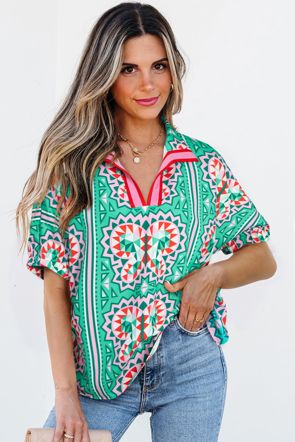 Emerald Mosaic Blouse