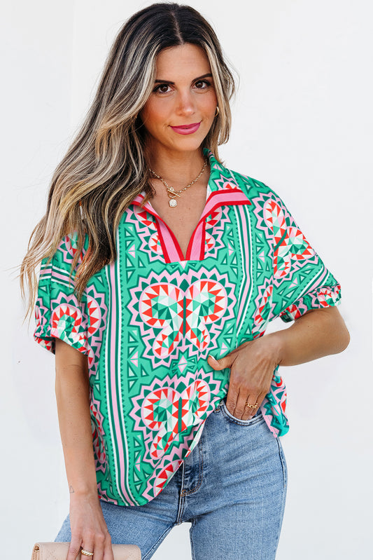 Emerald Mosaic Blouse