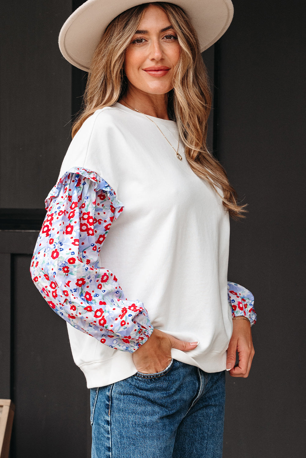 Liberty Bloom Sleeve Pullover