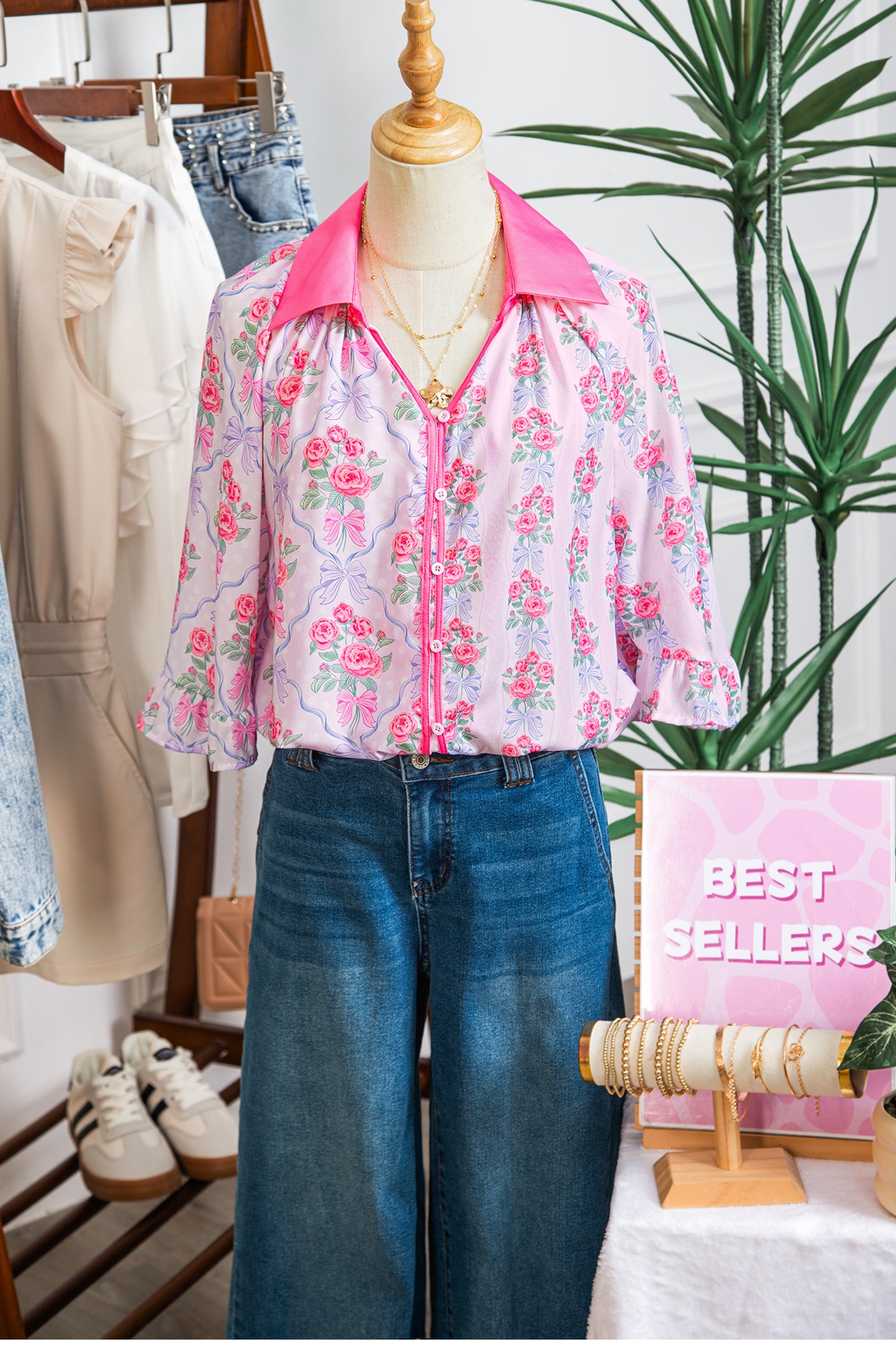 Floral Half Sleeve Blouse