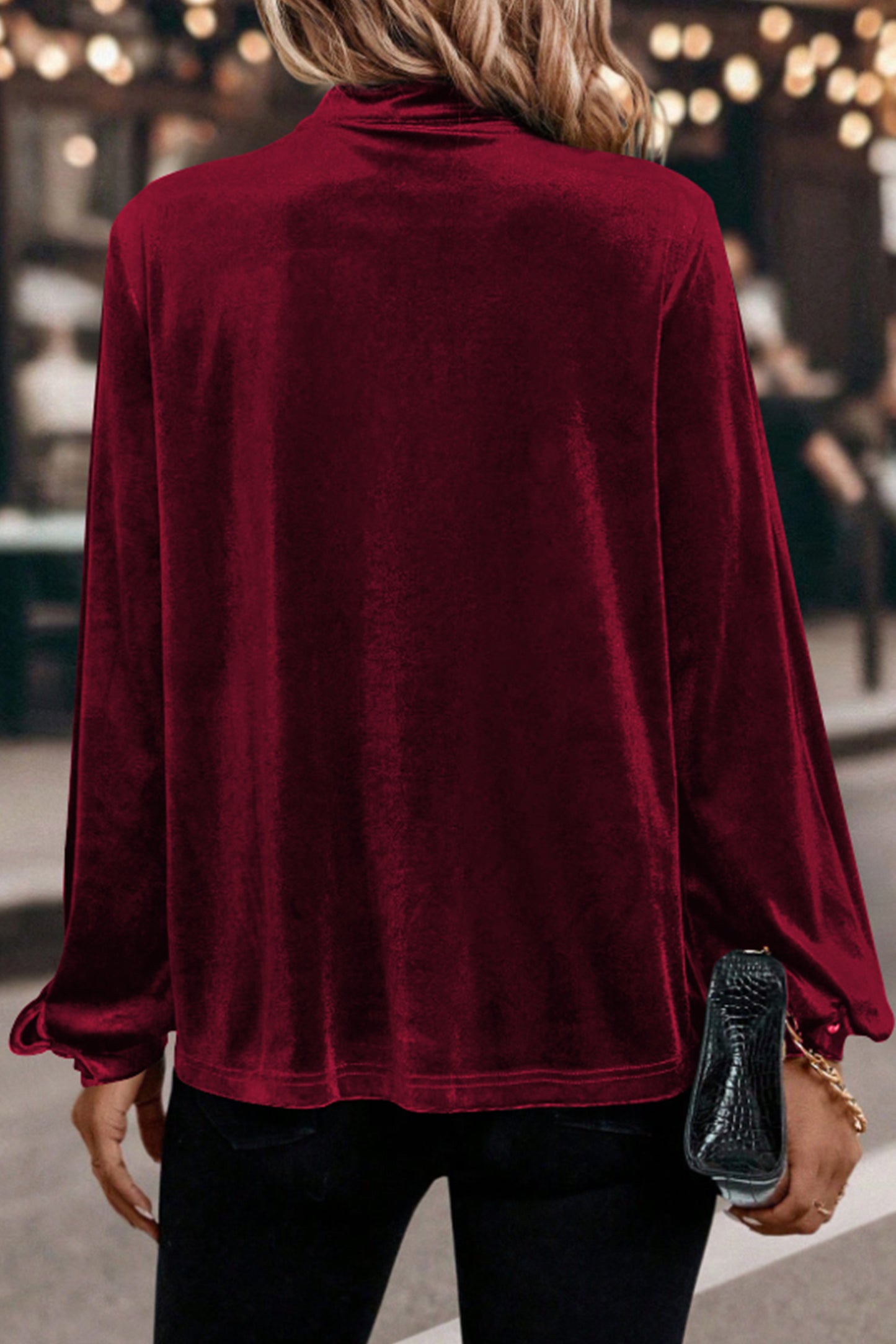 Velvet Luxe Keyhole Blouse