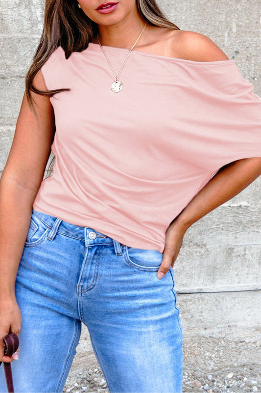 Blush One-Shoulder Beauty Top