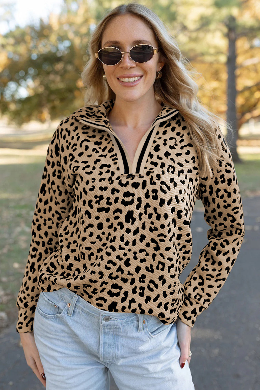 Savannah Stroll Leopard Quarter-Zip