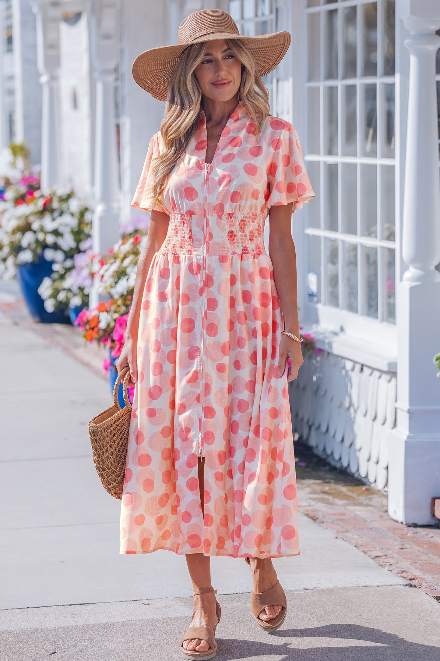 Blush Hour Dot Midi Dress