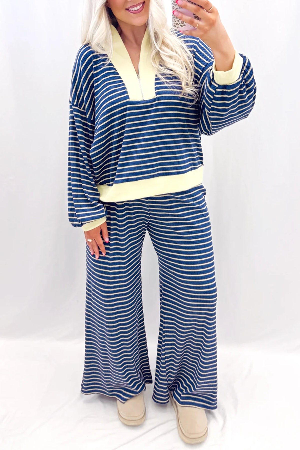 The Blue & Butter Stripe Set