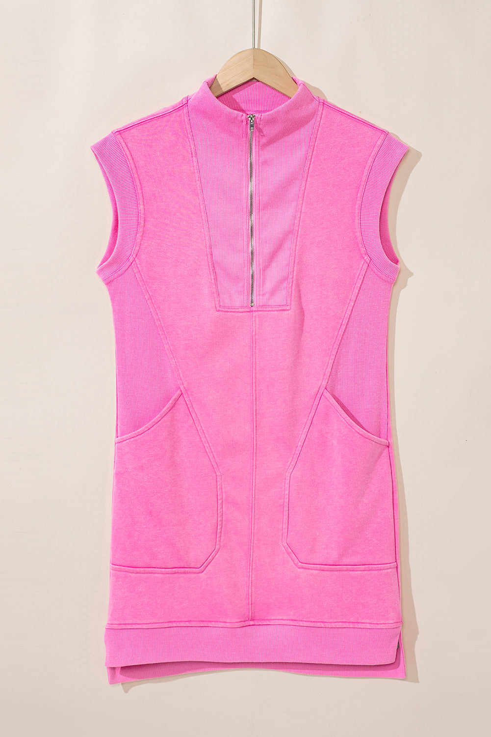 Rosy Retreat Half Zip Dress