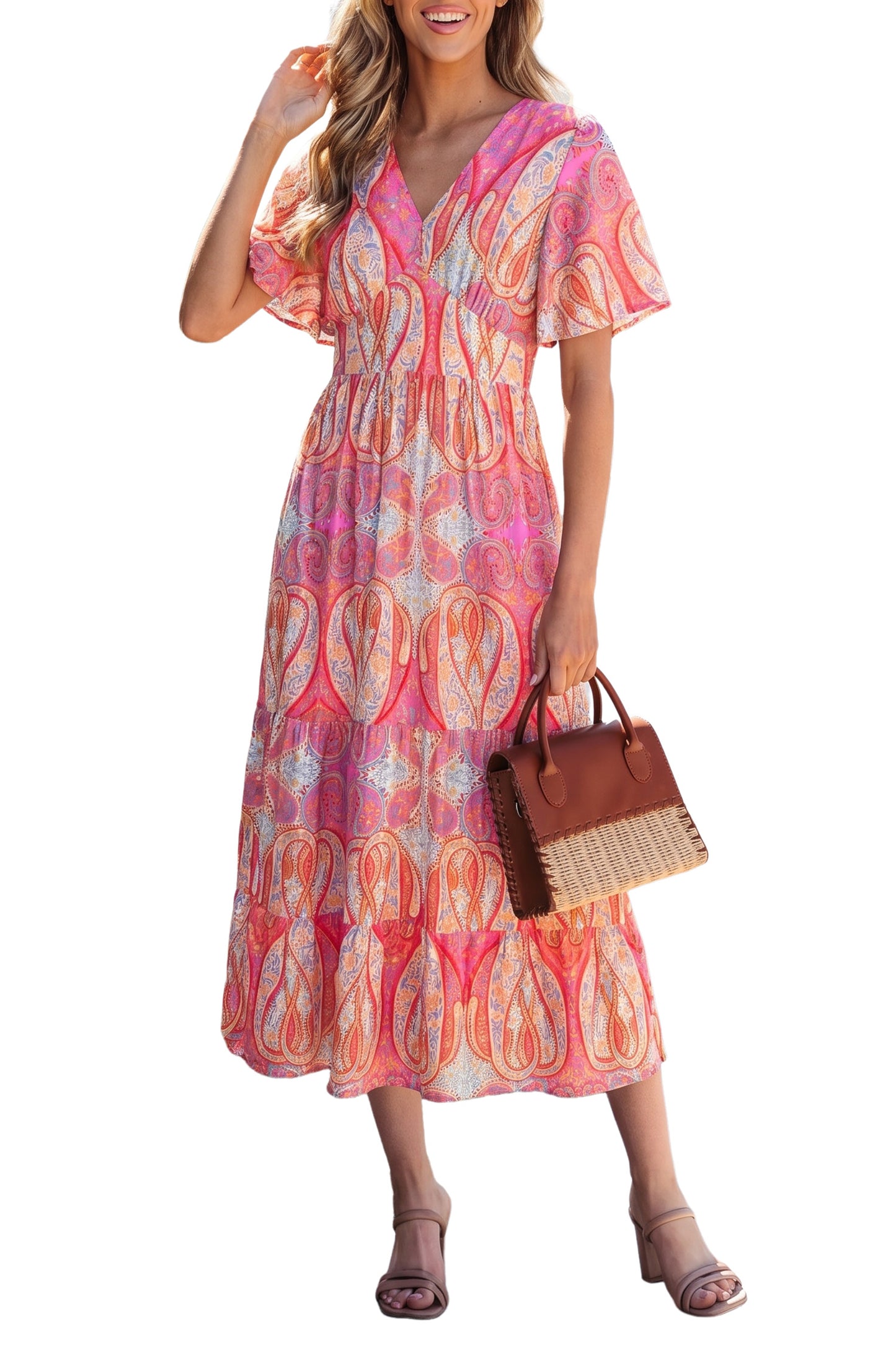 Sunset Paisley Maxi Dress