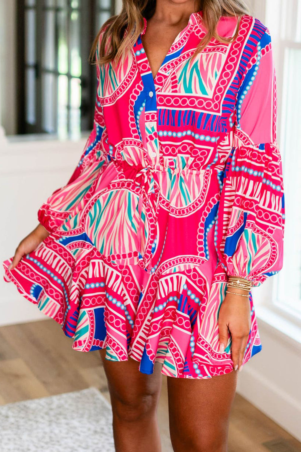 The Pink Palm Party Dress