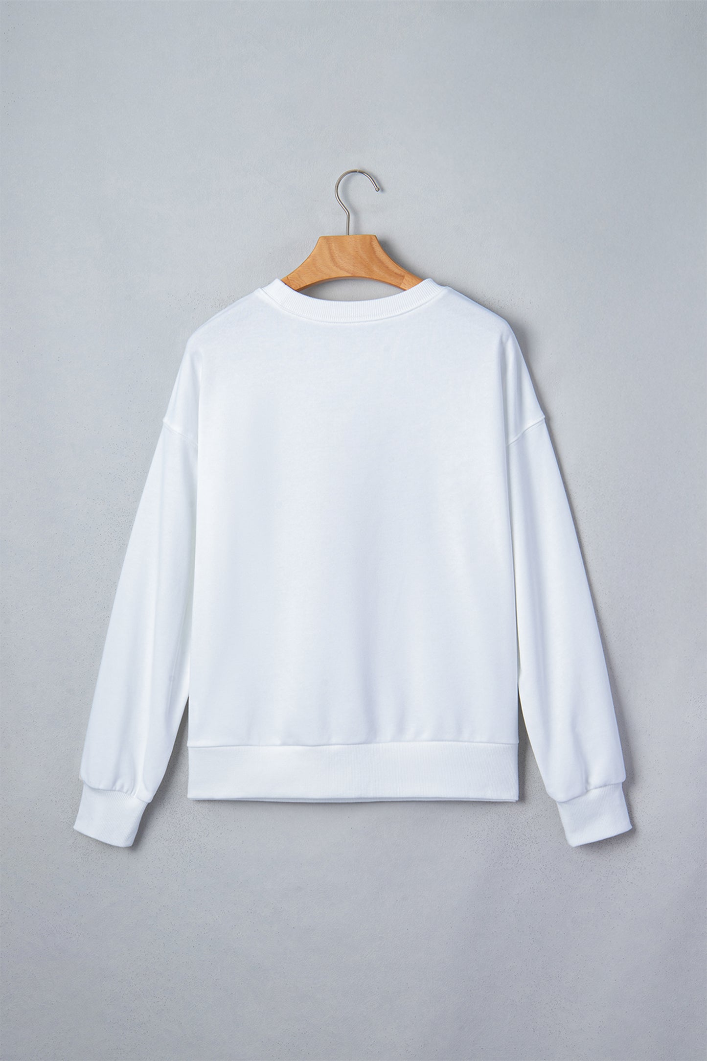 White Embroidered Game Day Sweatshirt