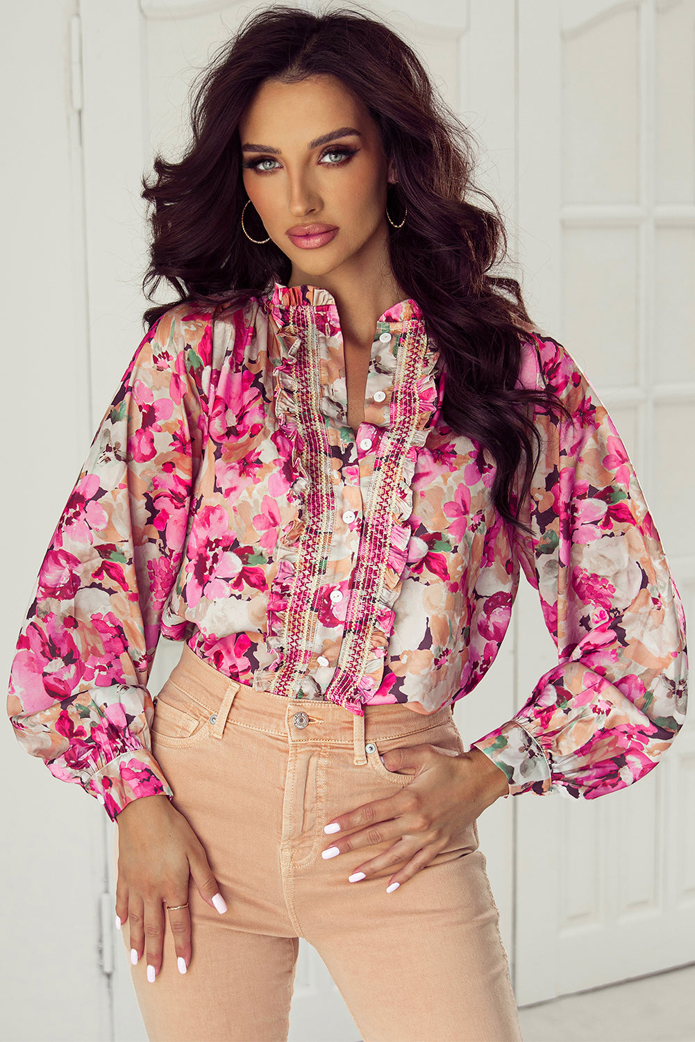 Blush in Bloom Ruffle Blouse