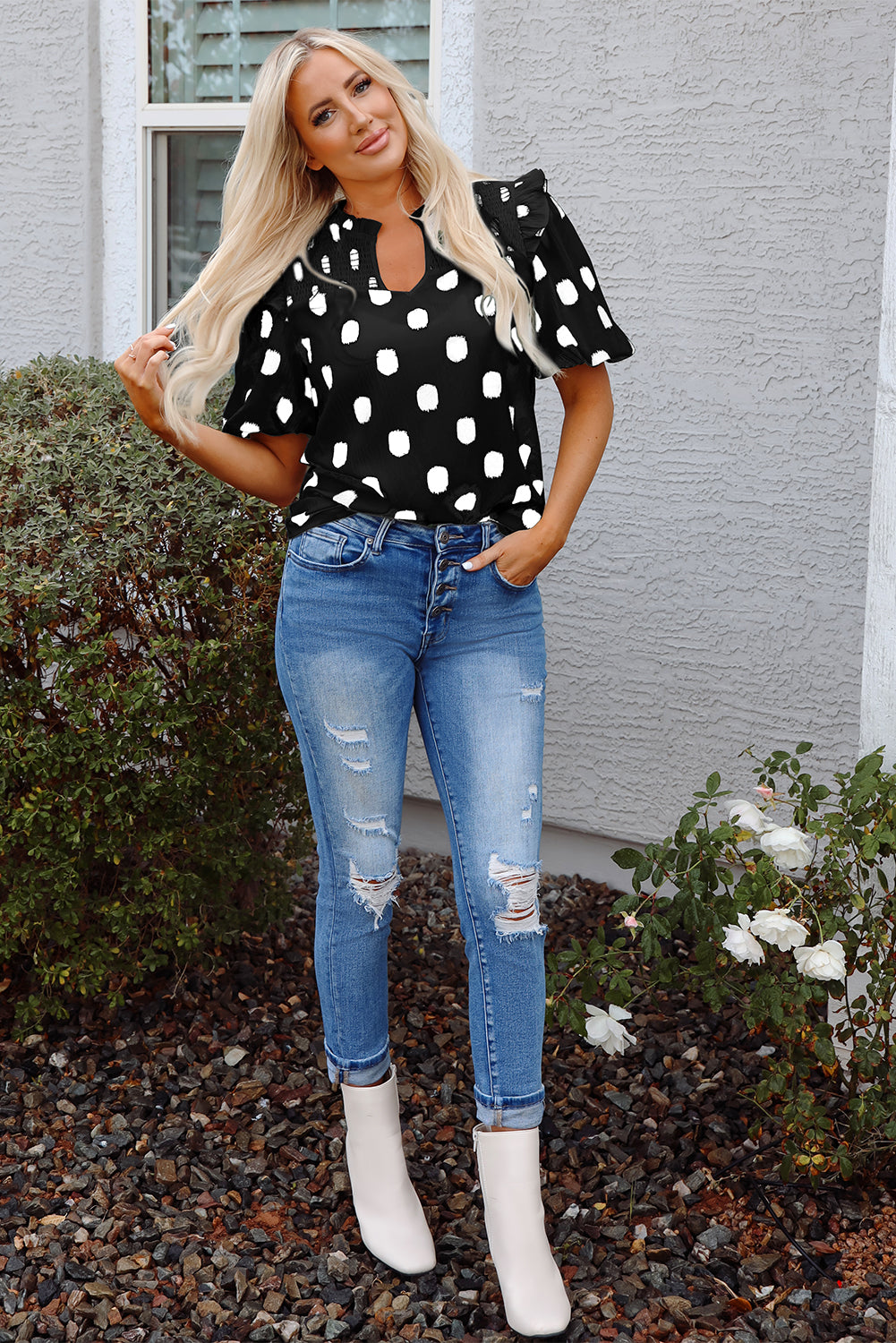 City Chic Dot Blouse