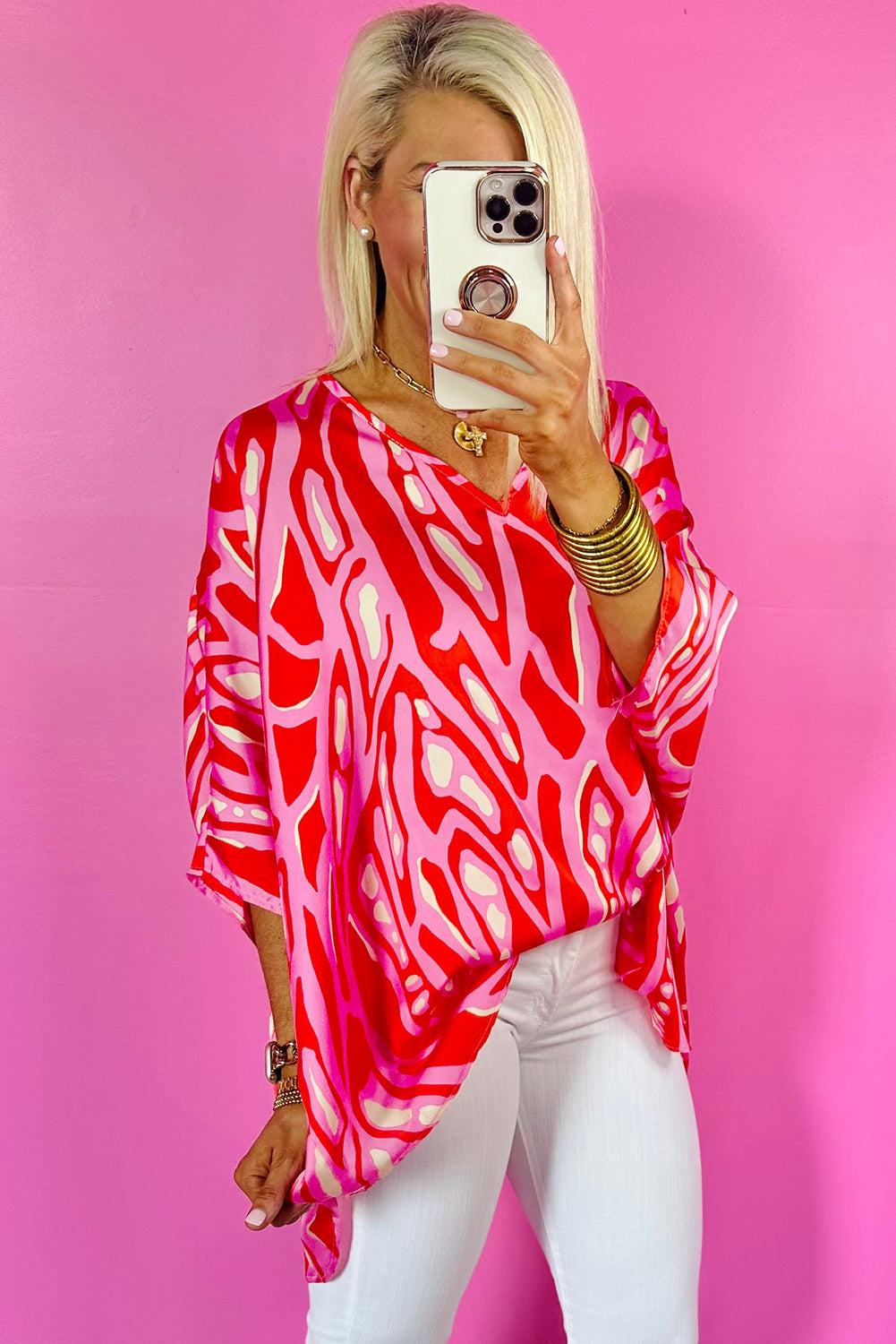 Pink Punch Caftan Blouse