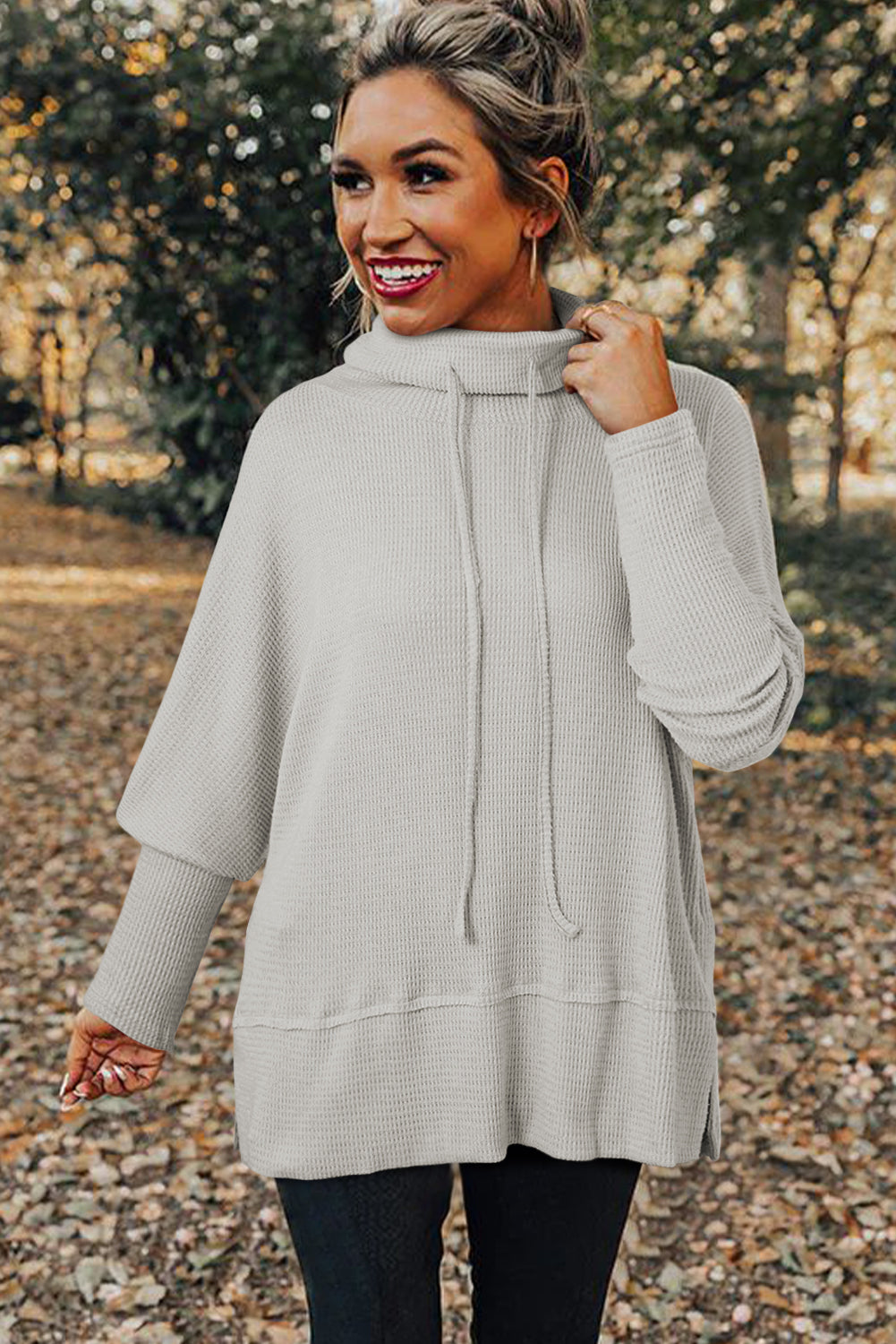 Cloudsoft Waffle Tunic Hoodie