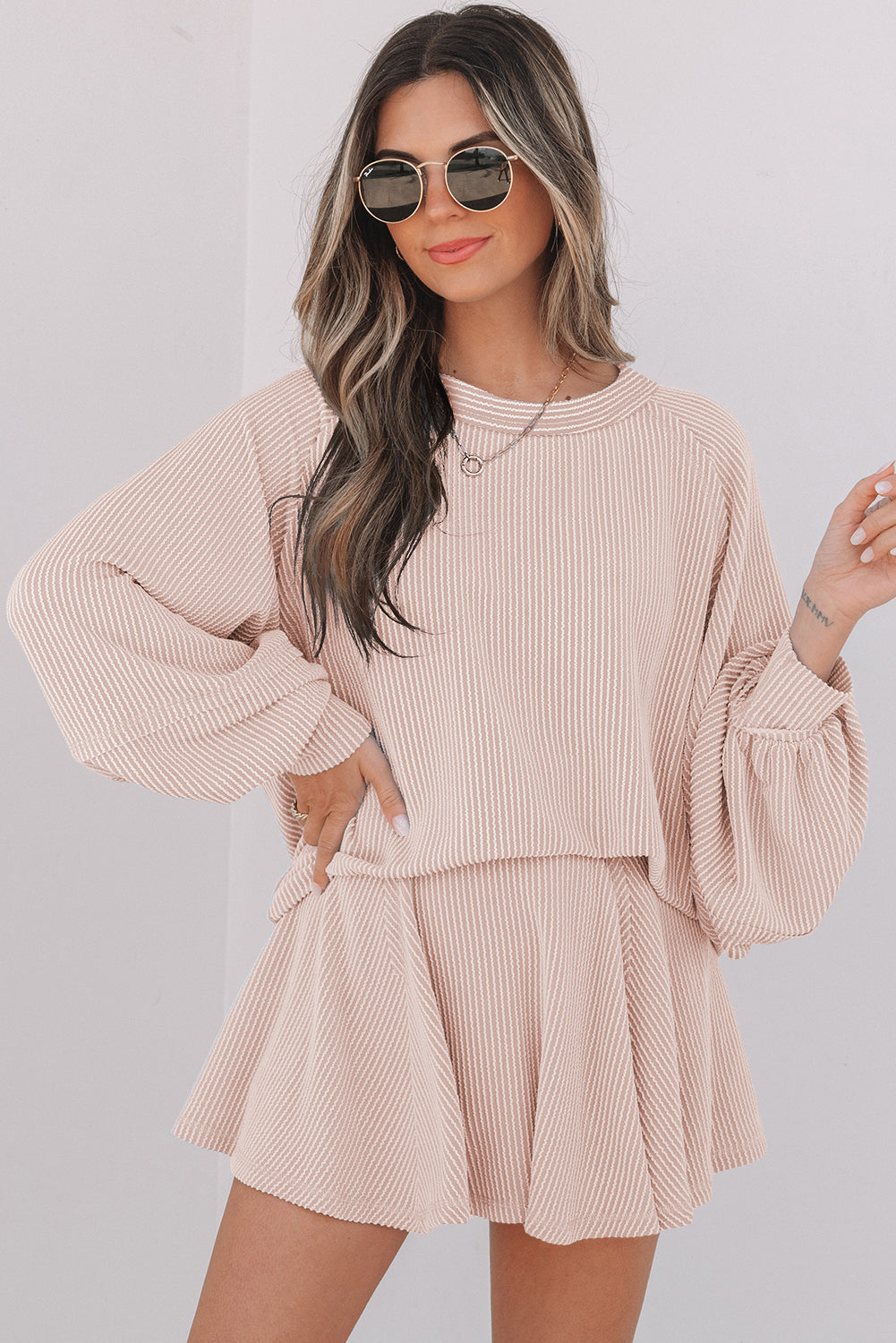Blush Skies Textured Lounge Set