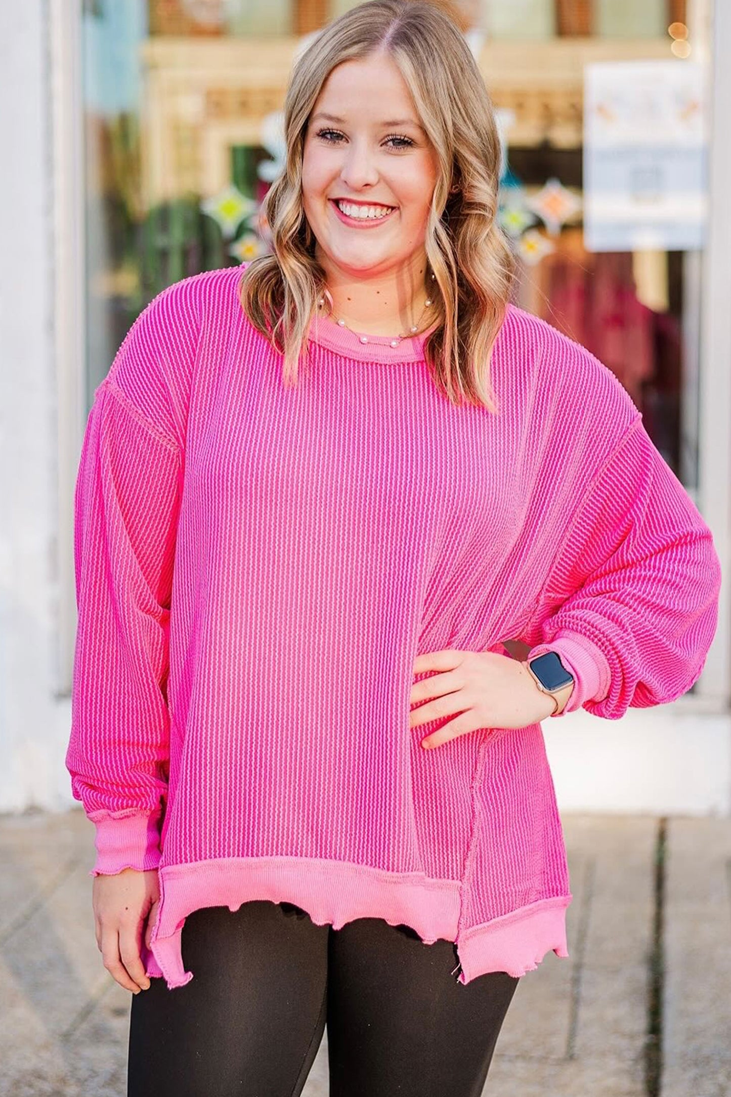 Pretty in Pink Corded Pullover