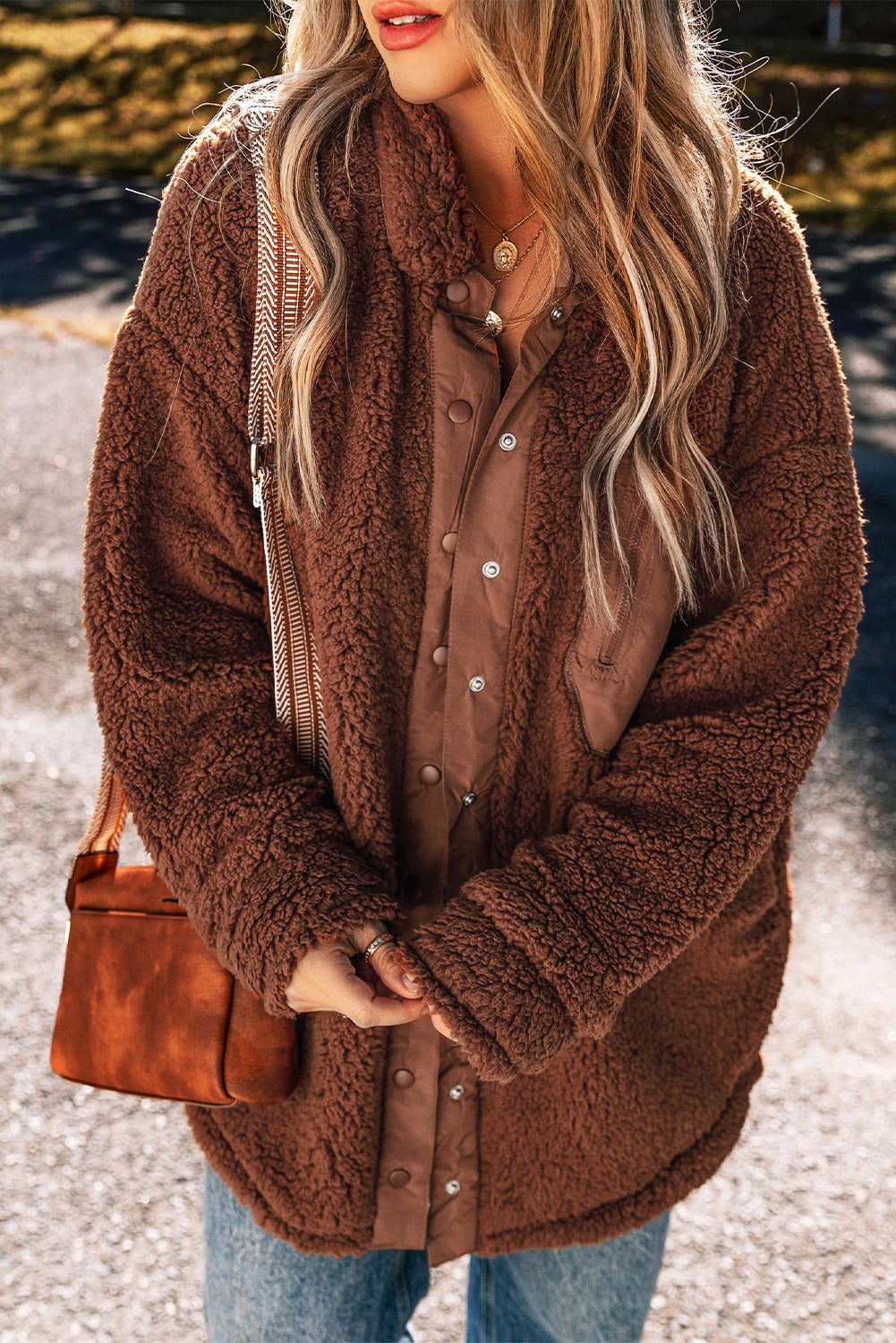 Cocoa Cozy Sherpa Shacket