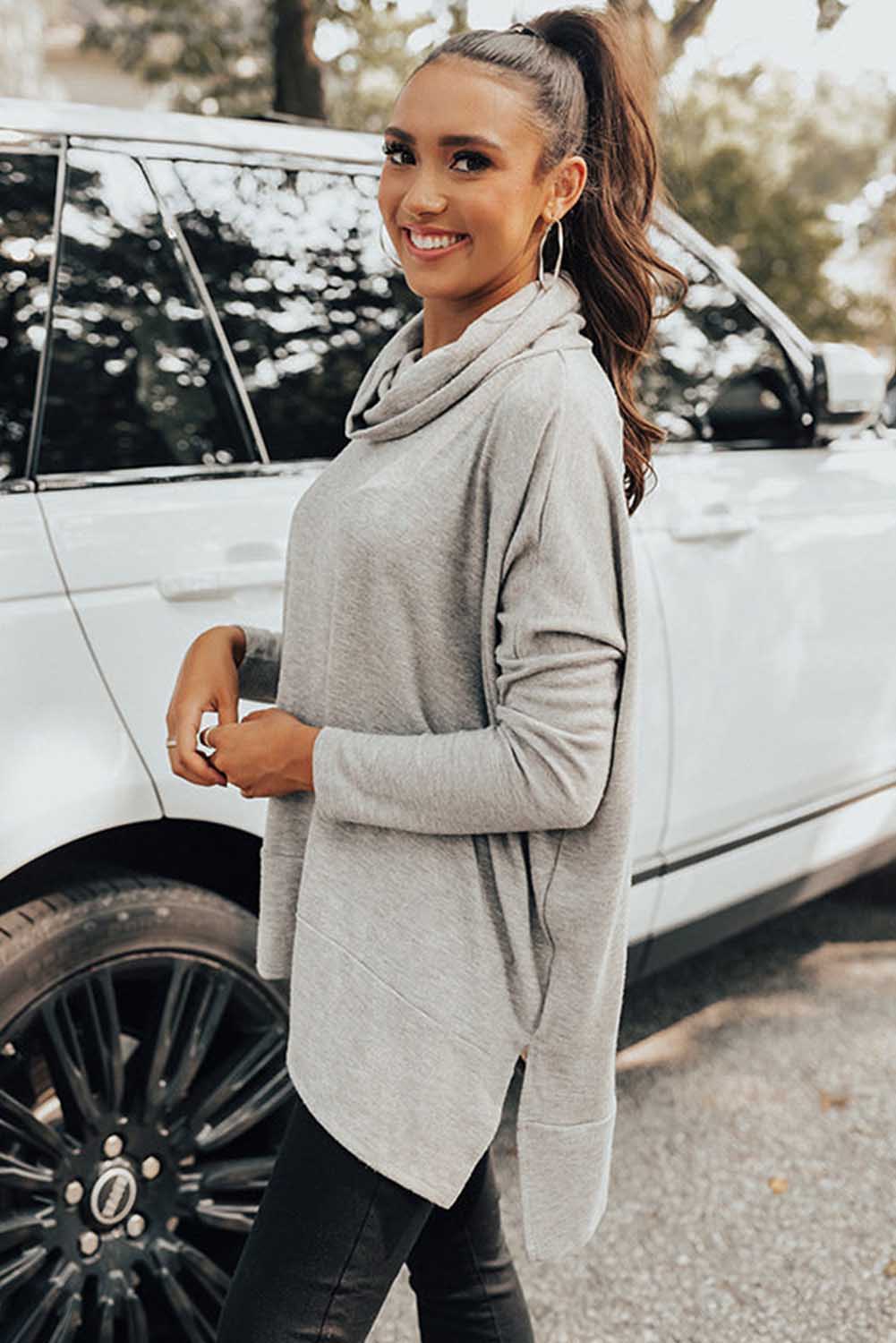 The Snowfall Soft Cowl Top