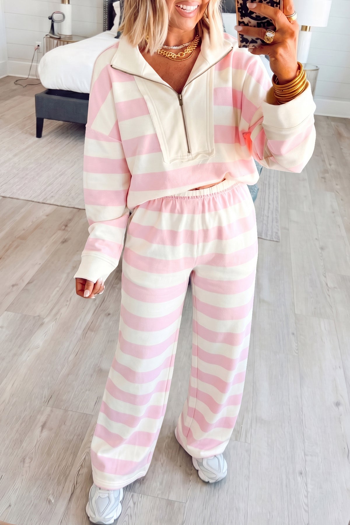 Pink Weekend Quarter-Zip Set