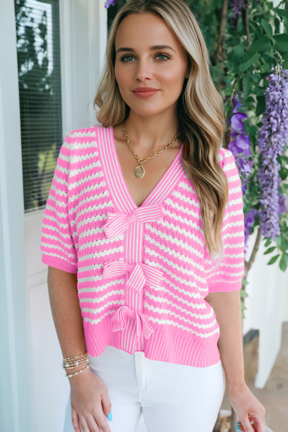 Blush & Bows Knit Top