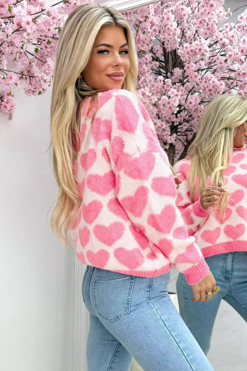 Blushing Hearts Sweater