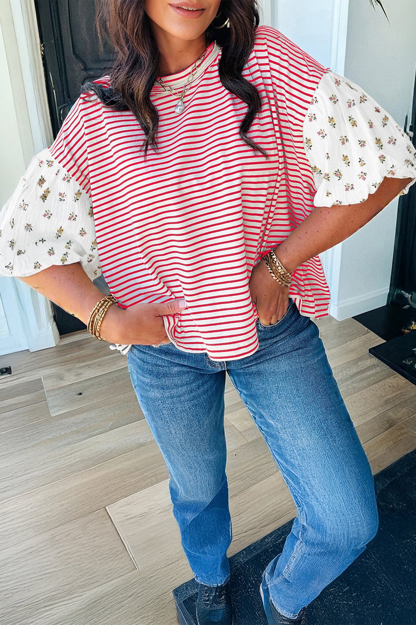 The Americana Bloom Stripe Top