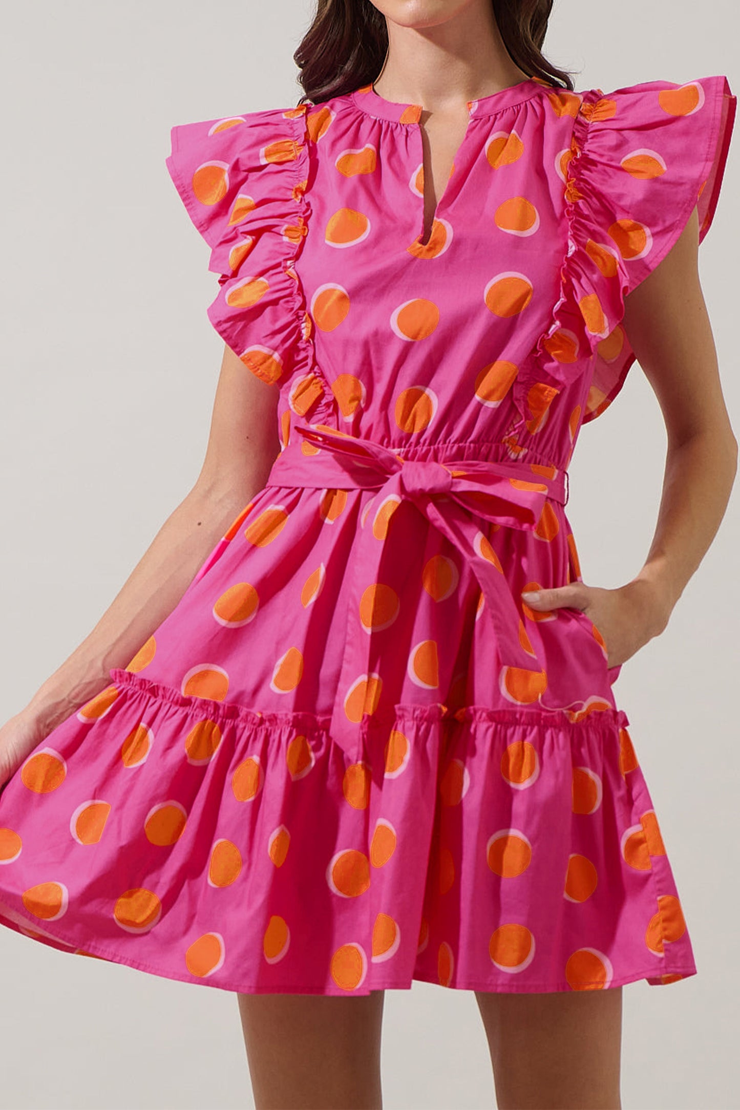 Pink Sunset Polka Dot Dress
