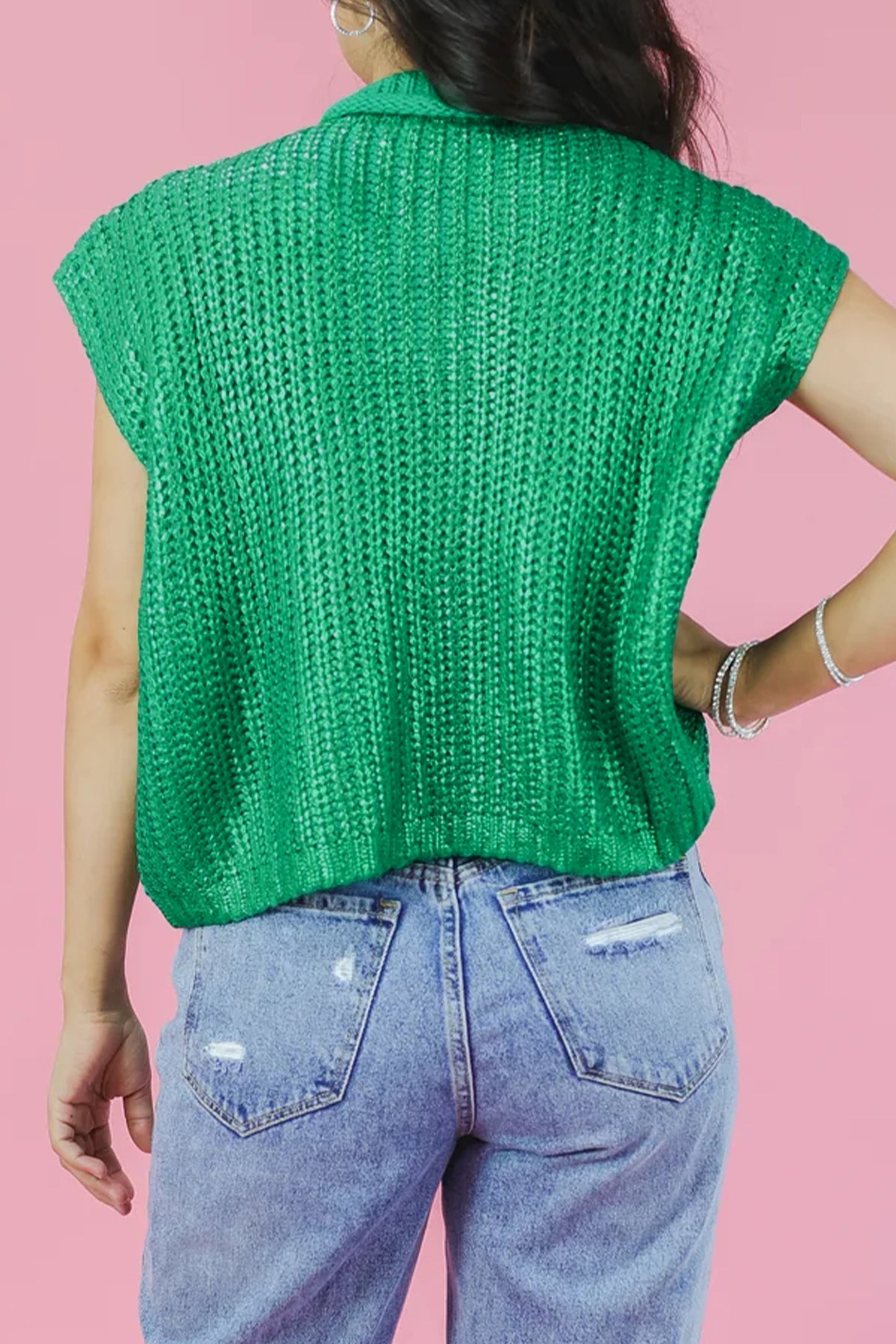 Emerald Shimmer Knit Top