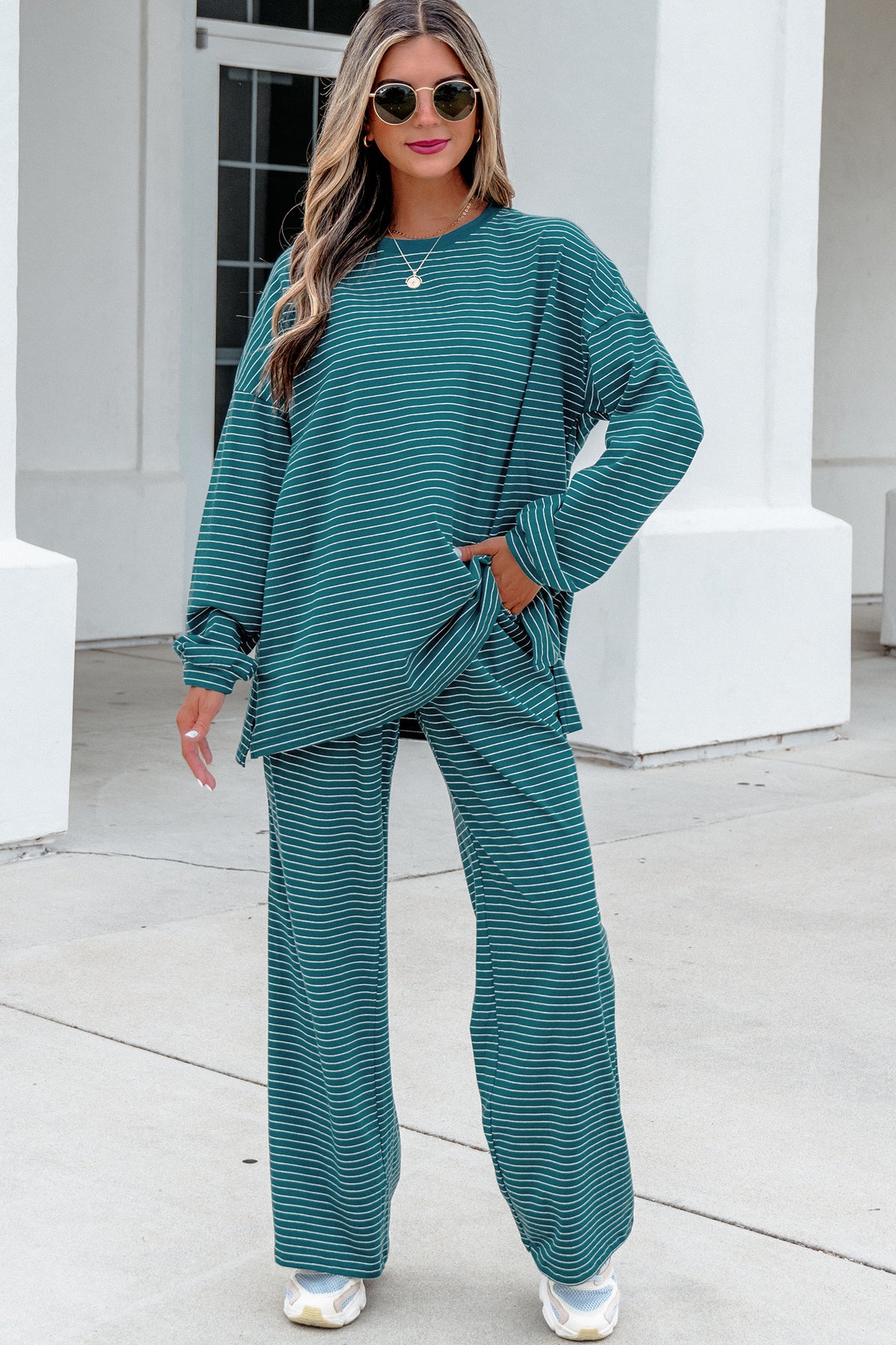 The Evergreen Ease Stripe Set
