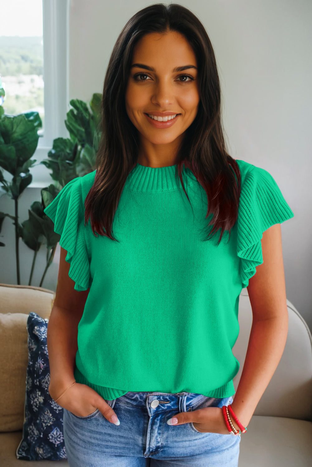 Emerald Whisper Knit Top