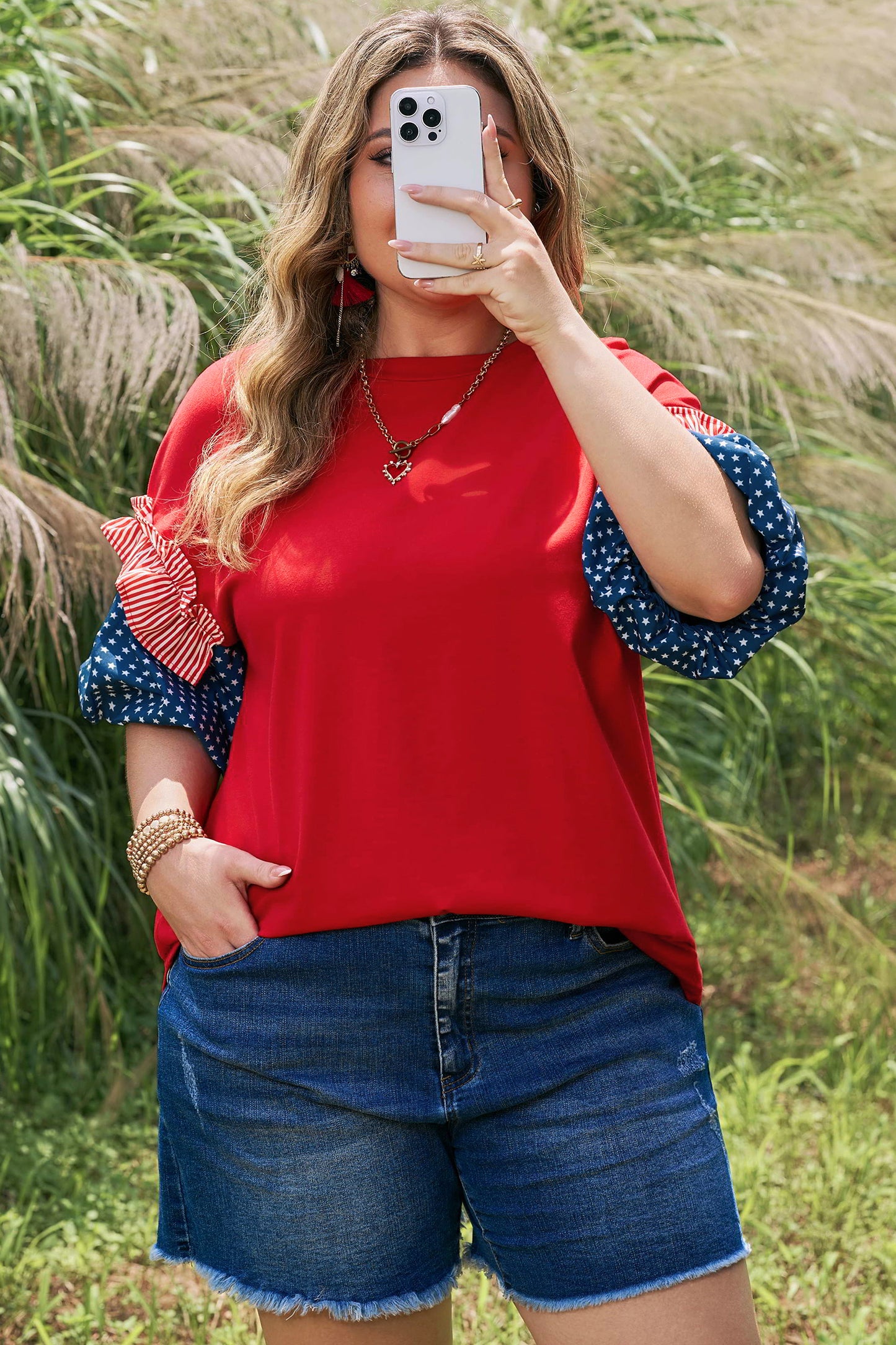 Liberty Belle Statement Blouse-Plus Size