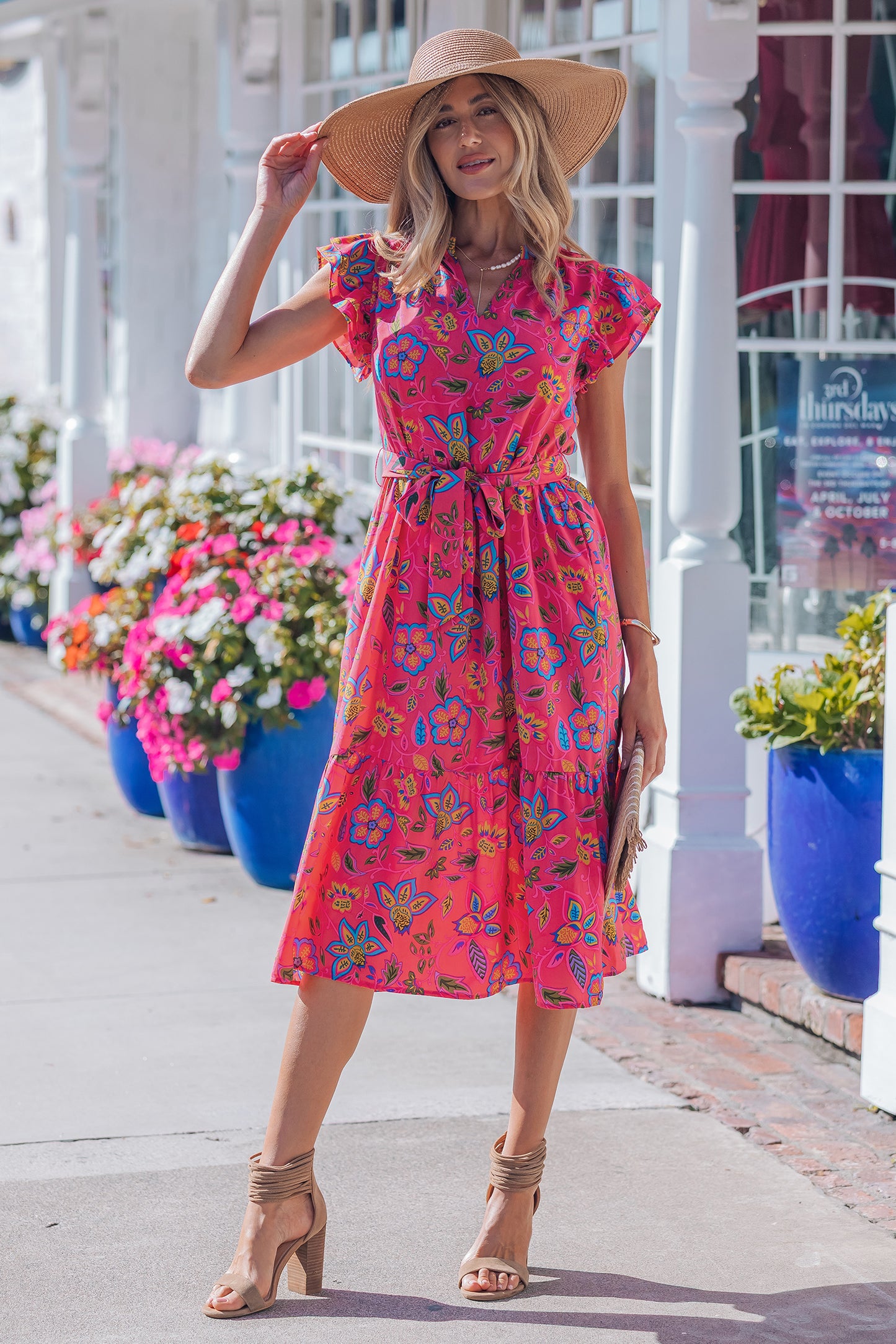 The Positano Petals Midi Dress