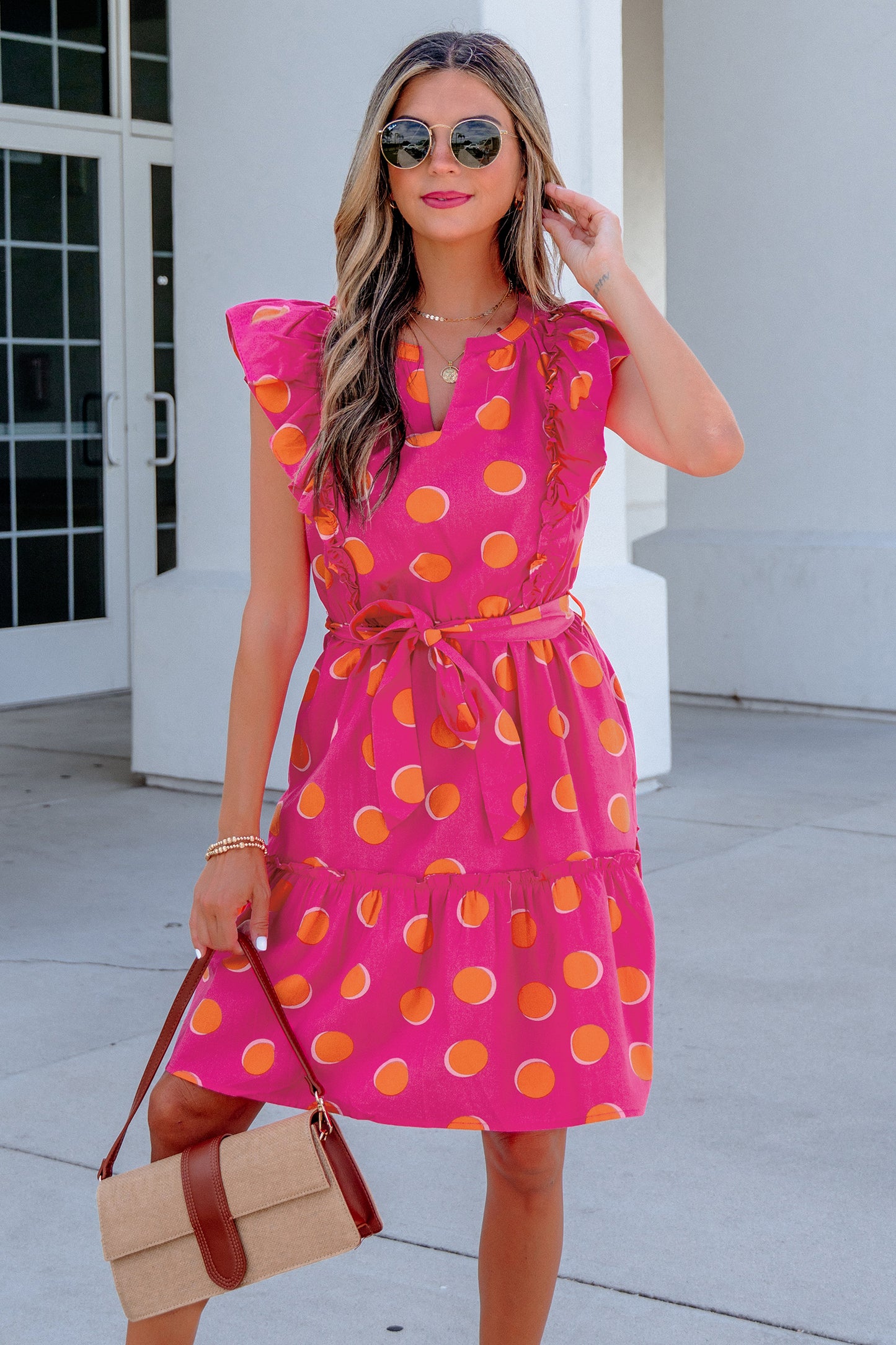 Pink Sunset Polka Dot Dress