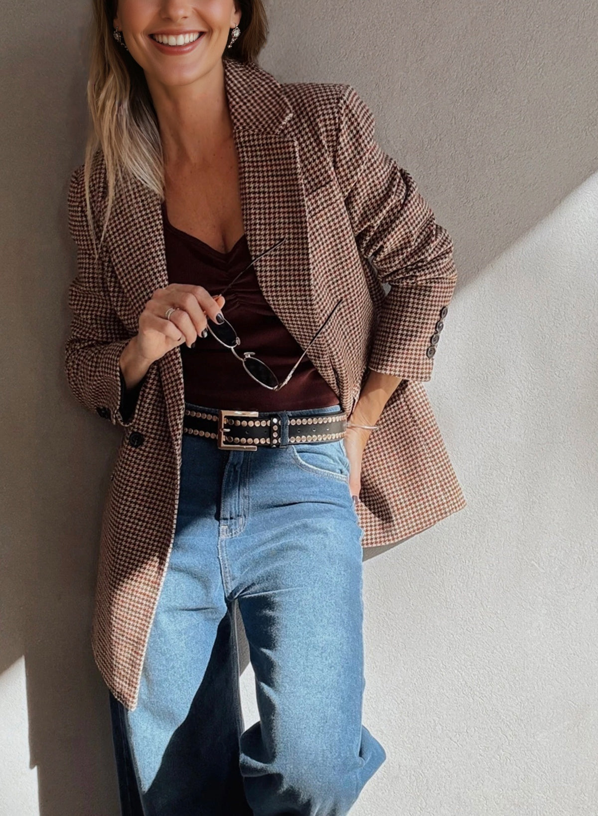 City Line Houndstooth Blazer
