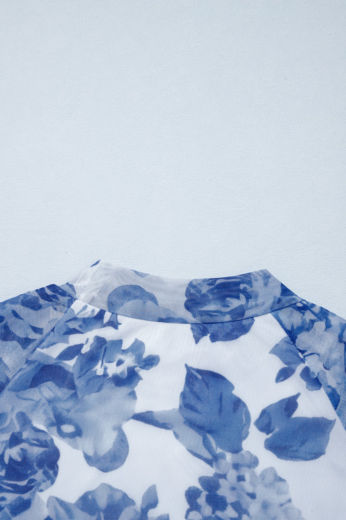 The Powder Blue Petals Mesh Top