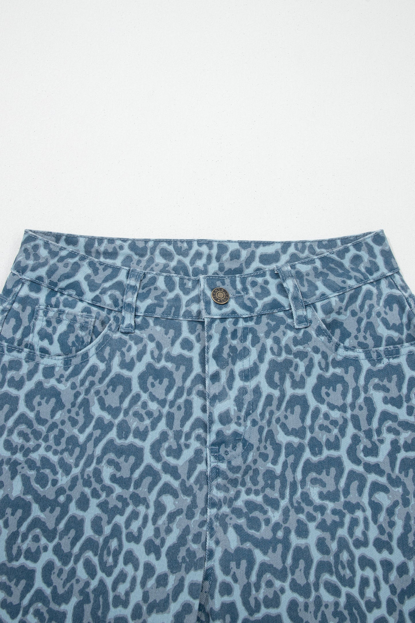 Blue Haze Leopard Wide-Leg Pants