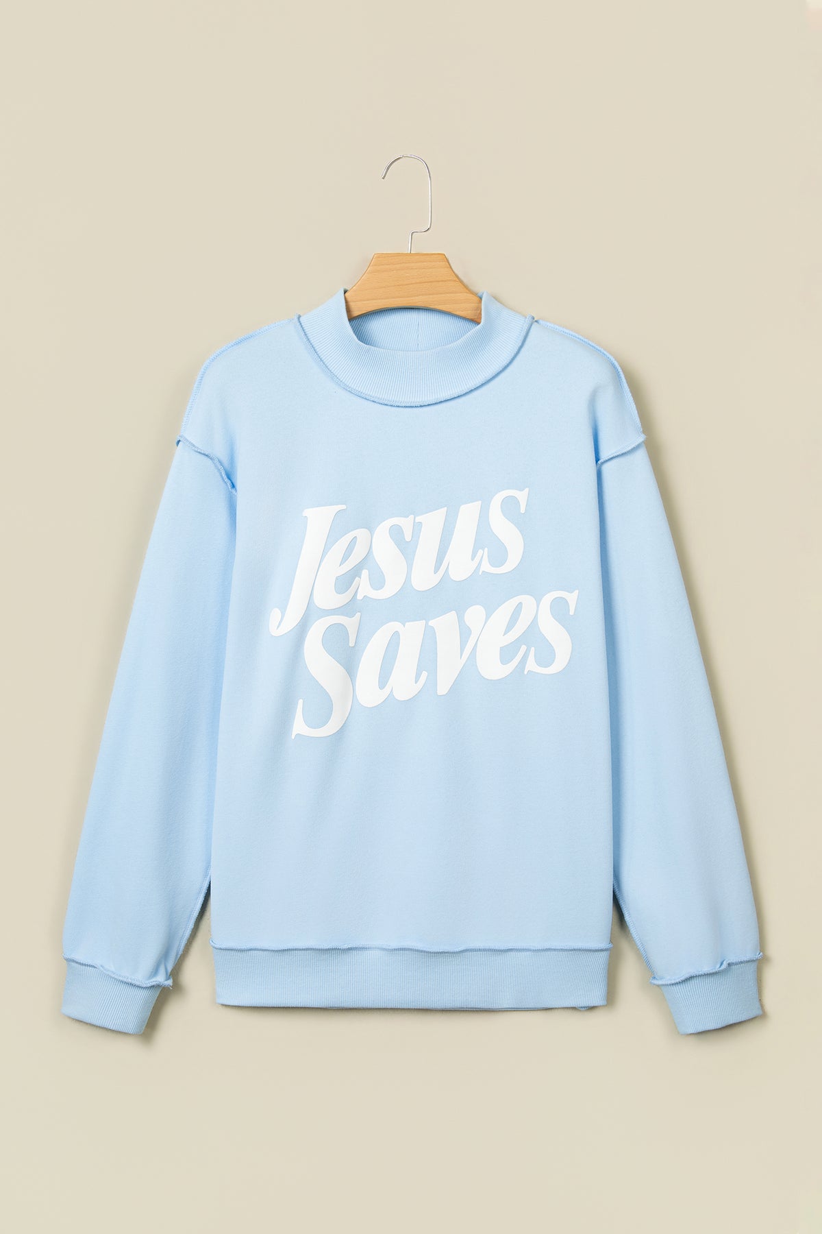 Jesus Saves Mock Neck Sweatshirt
