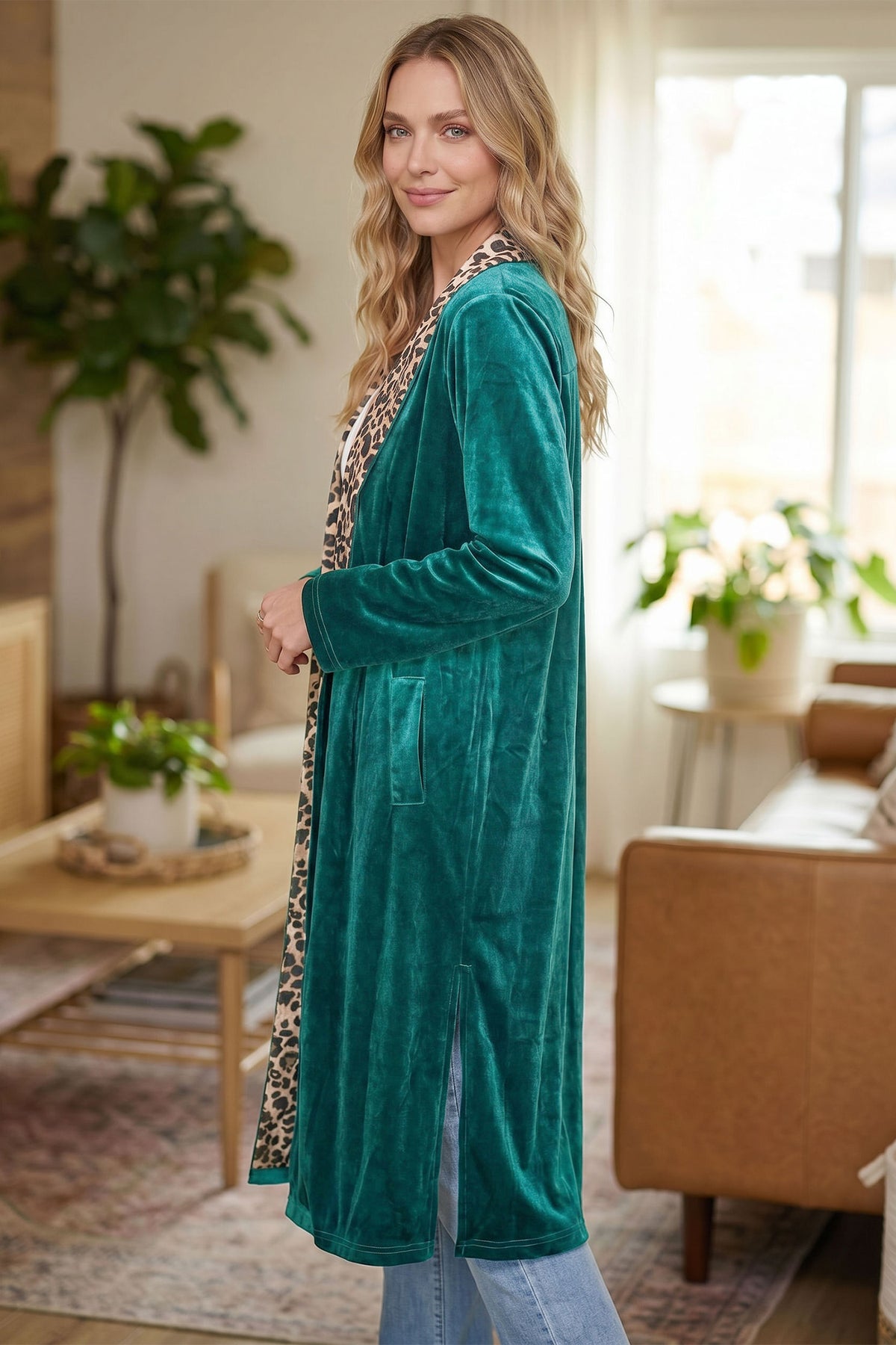 Emerald Wild Side Velvet Duster