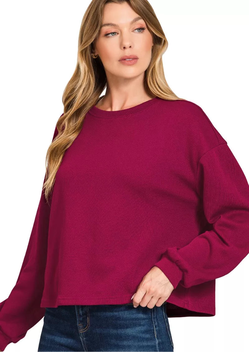 Zenana French Rib Pullover and Pants Set