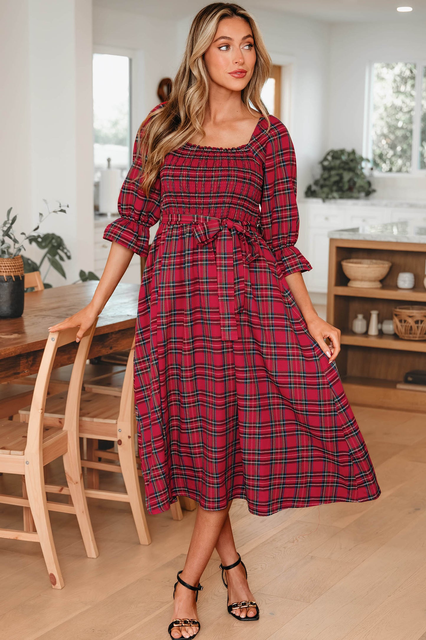 Sugarplum Tartan Smocked Dress