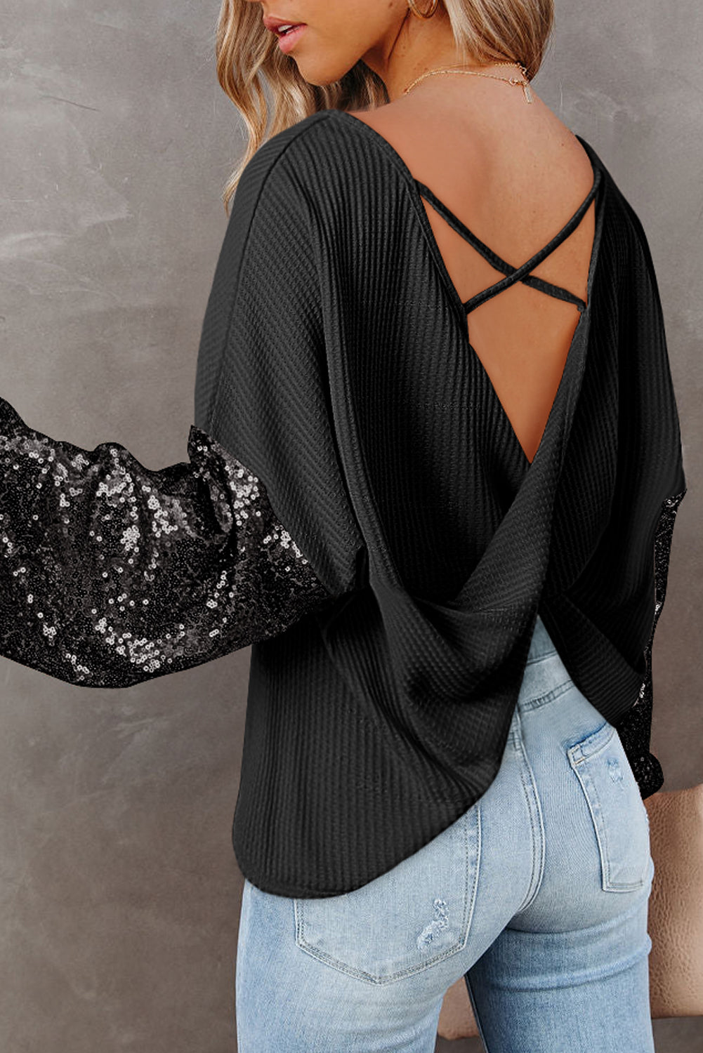 Midnight Shimmer Sleeve Pullover
