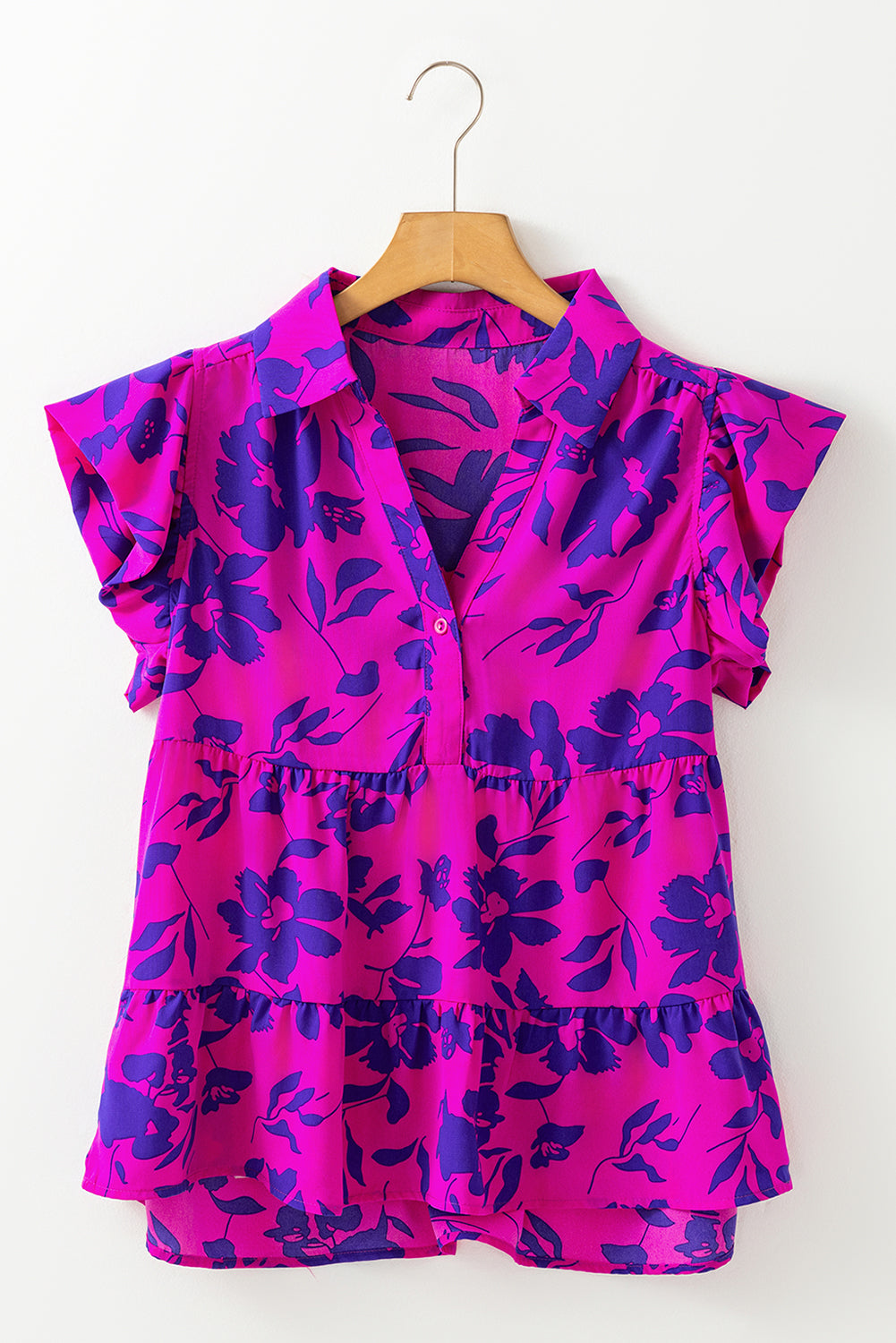 Floral Print Collared Blouse
