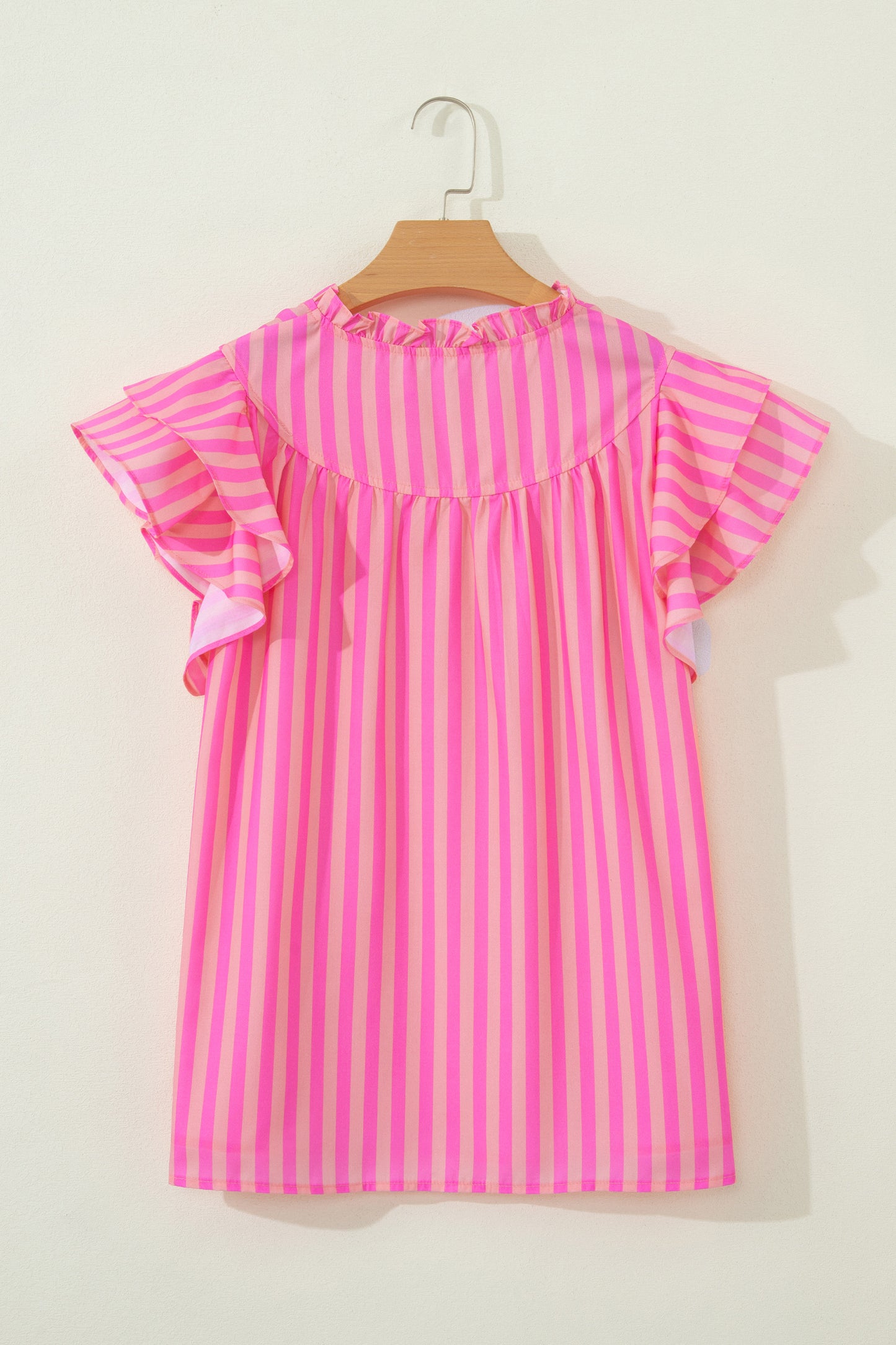 Pink Champagne Ruffle Blouse